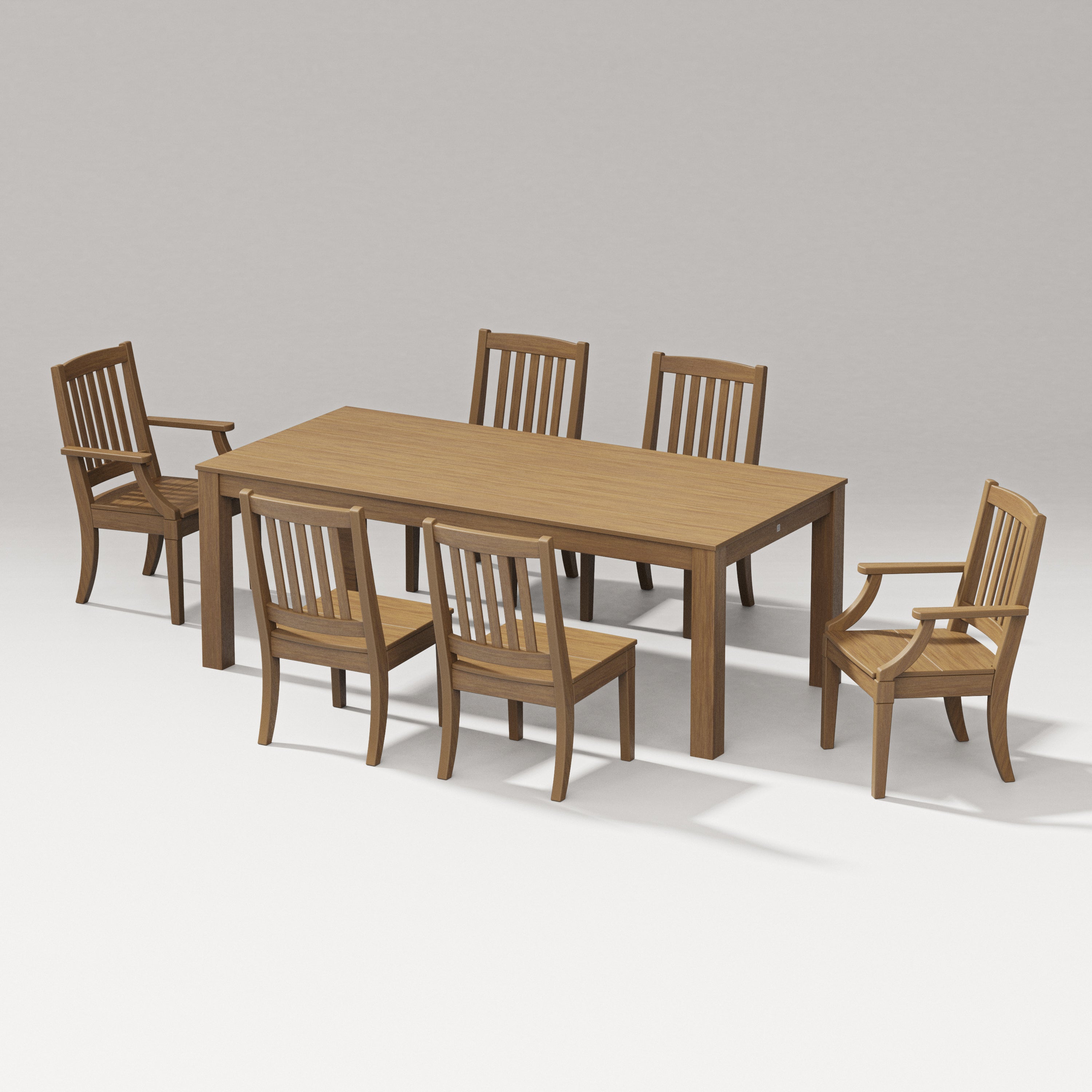 PW Designer Series Estate 7-Piece Parsons Table Dining Set in Natural