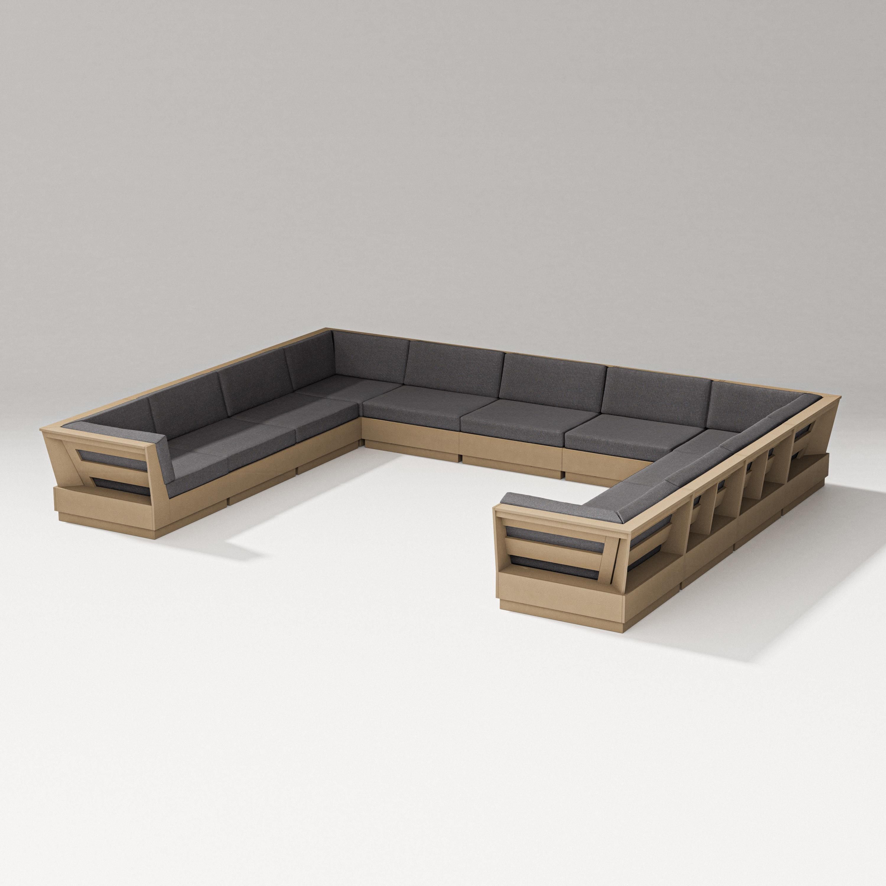 PW Designer Series Elevate Large U-Shaped Sectional in Vintage Sahara / Ash Charcoal