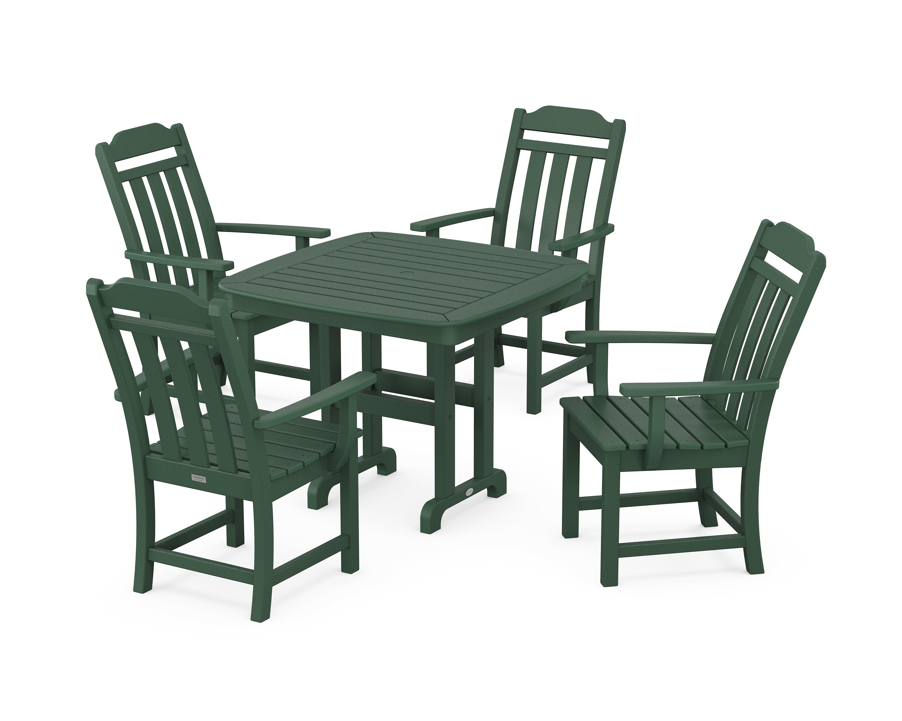 Polywood Country Living 5-Piece Dining Set in Green