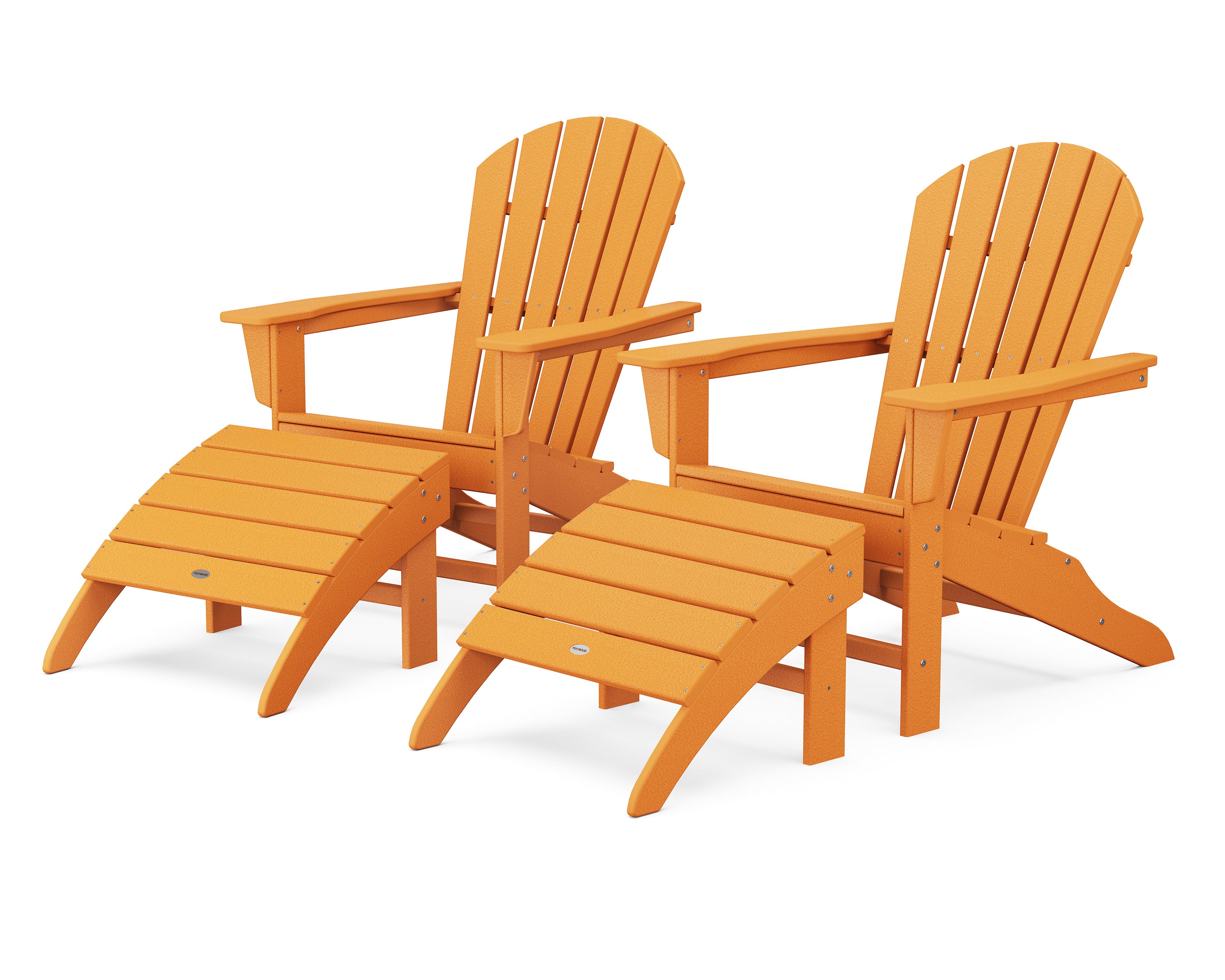 POLYWOOD® South Beach 4-Piece Adirondack Set in Tangerine