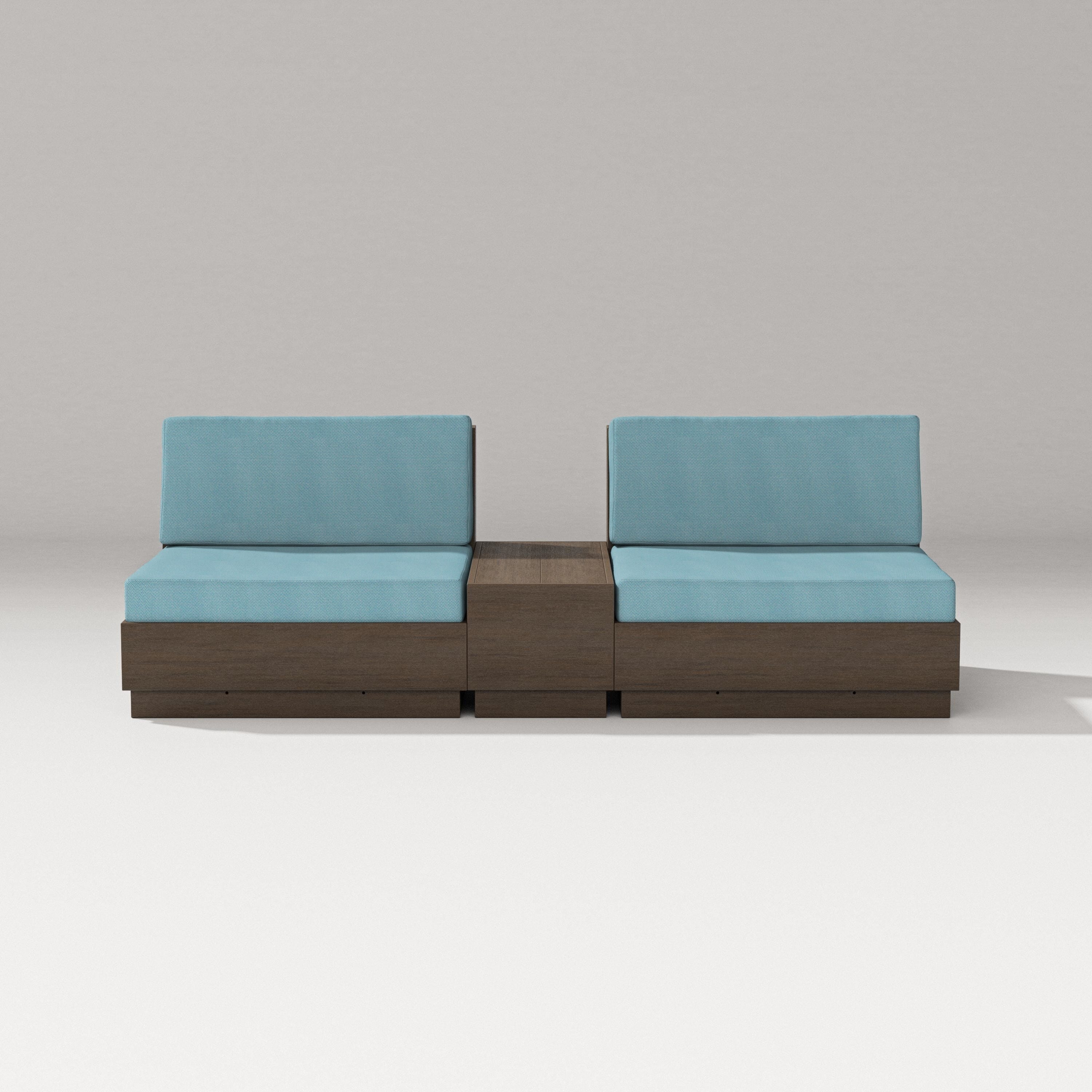 PW Designer Series Elevate Lounge Chair Set in Kona / Lattice Sky Blue