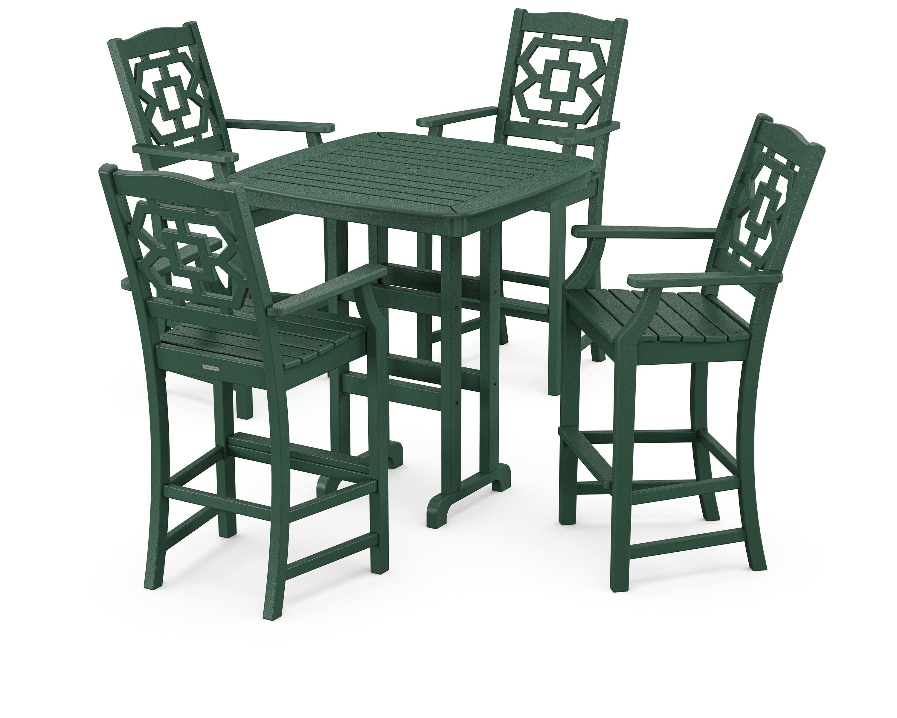 Martha Stewart by POLYWOOD Chinoiserie 5-Piece Bar Set in Green