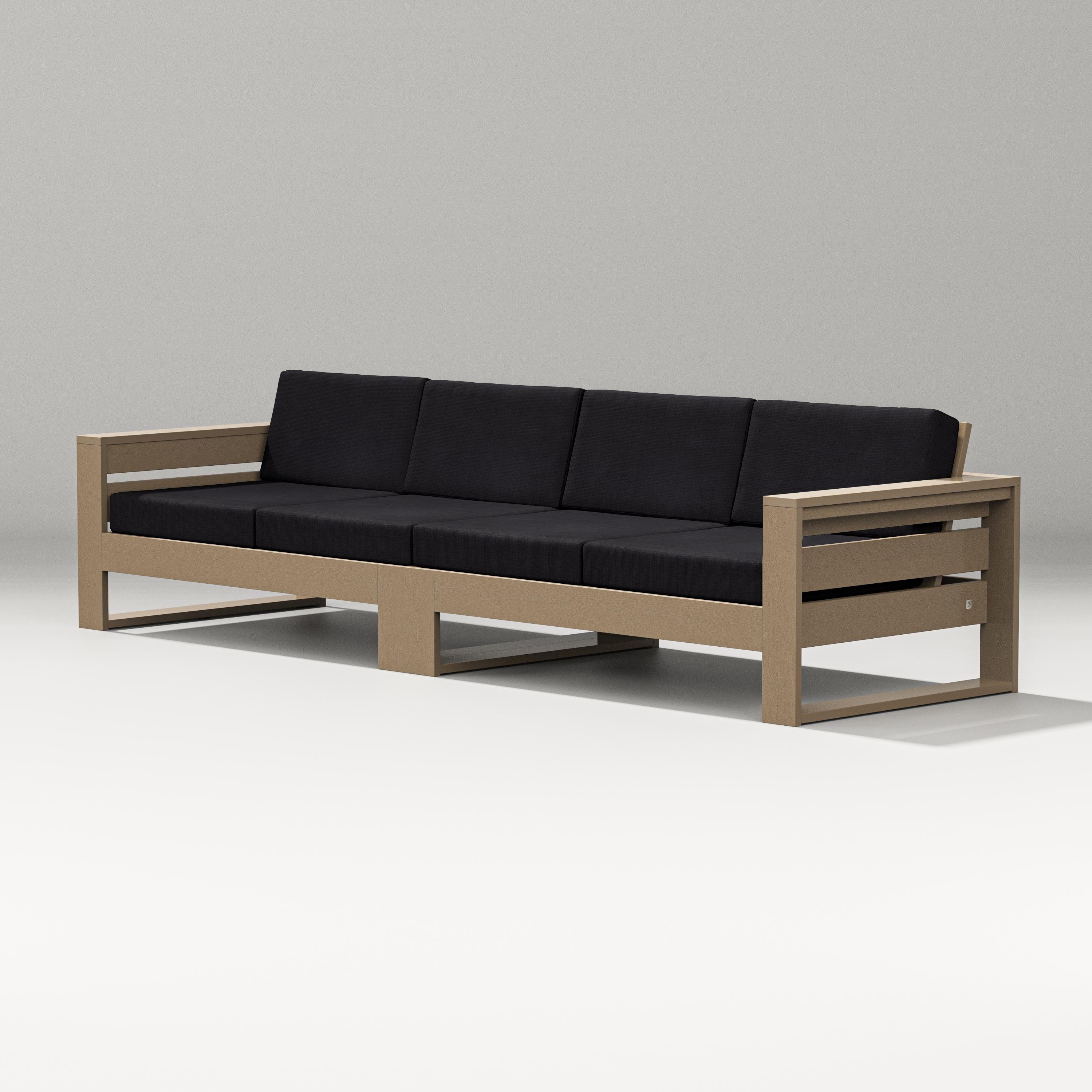 PW Designer Series Latitude Straight Sectional in Vintage Sahara / Midnight Linen