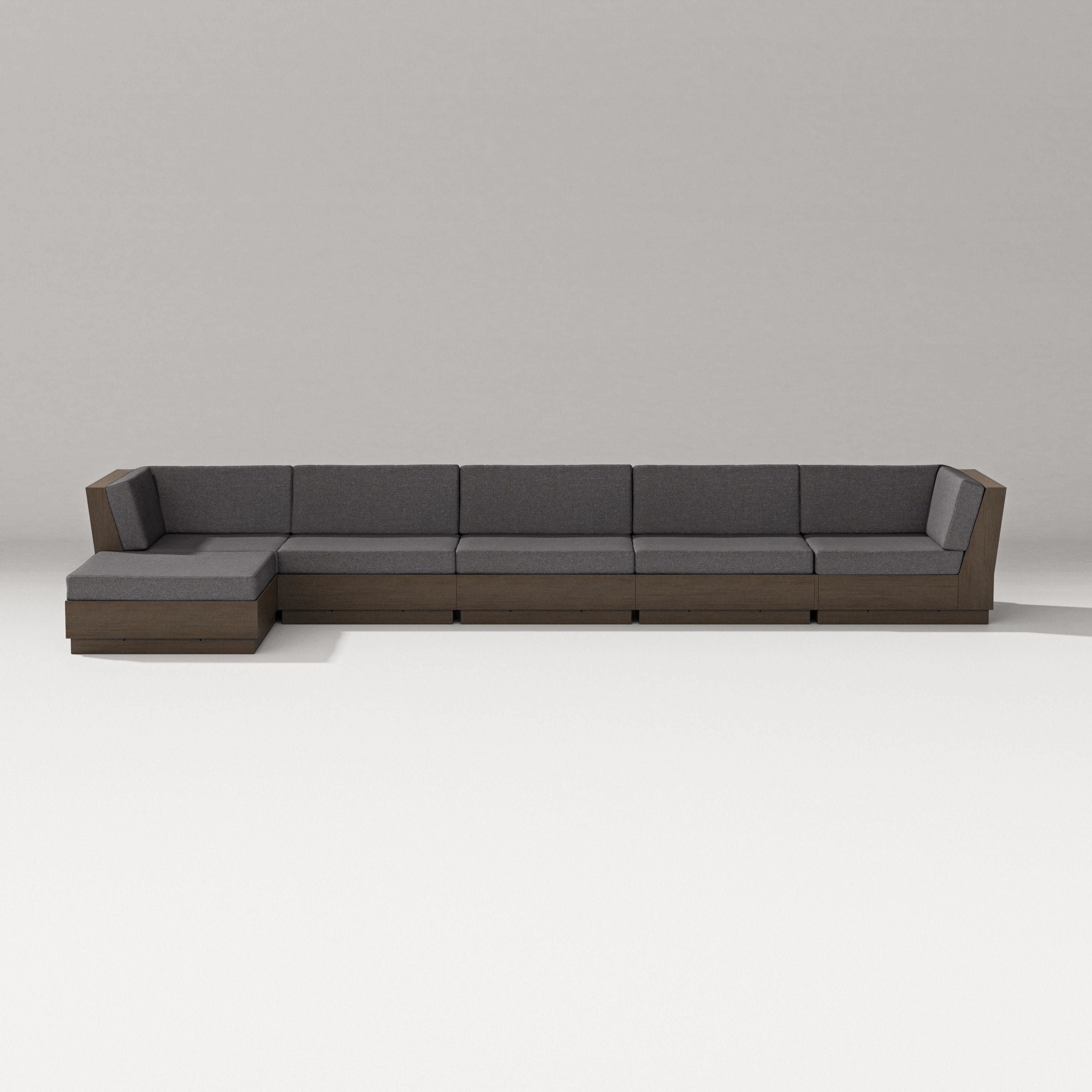 PW Designer Series Elevate 6-Piece Chaise Sectional in Kona / Ash Charcoal