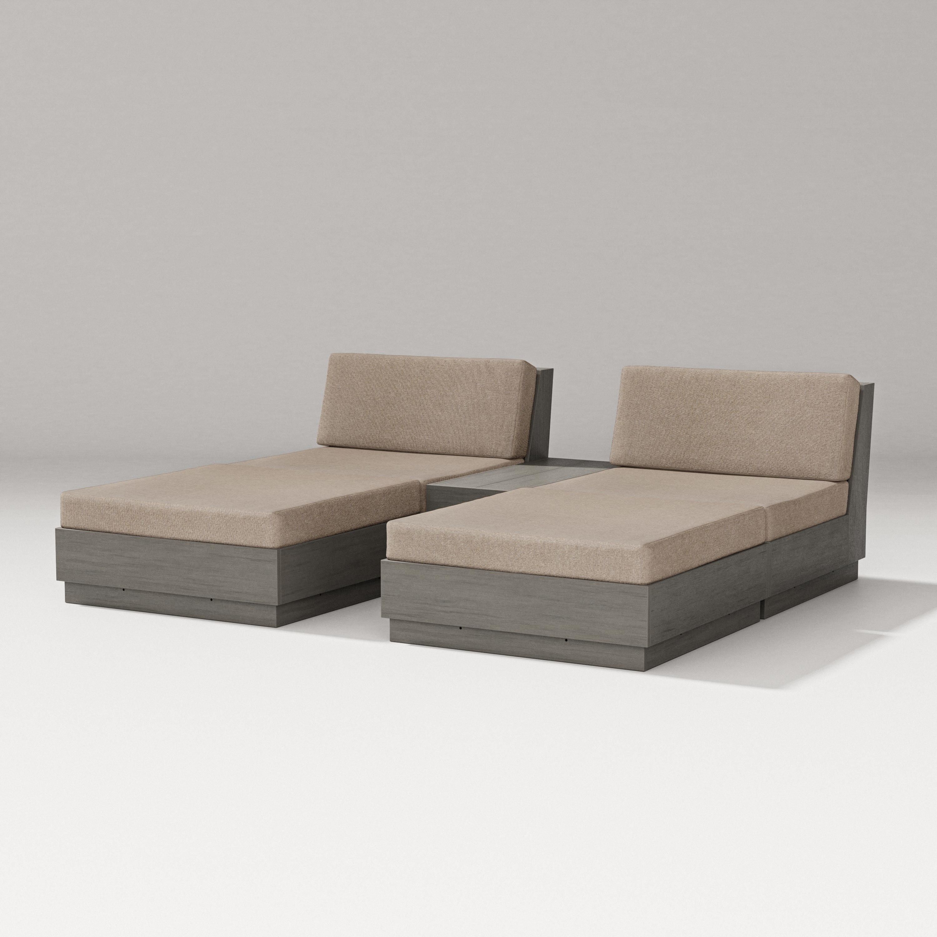 PW Designer Series Elevate Double Chaise Set in Driftwood / Spiced Burlap