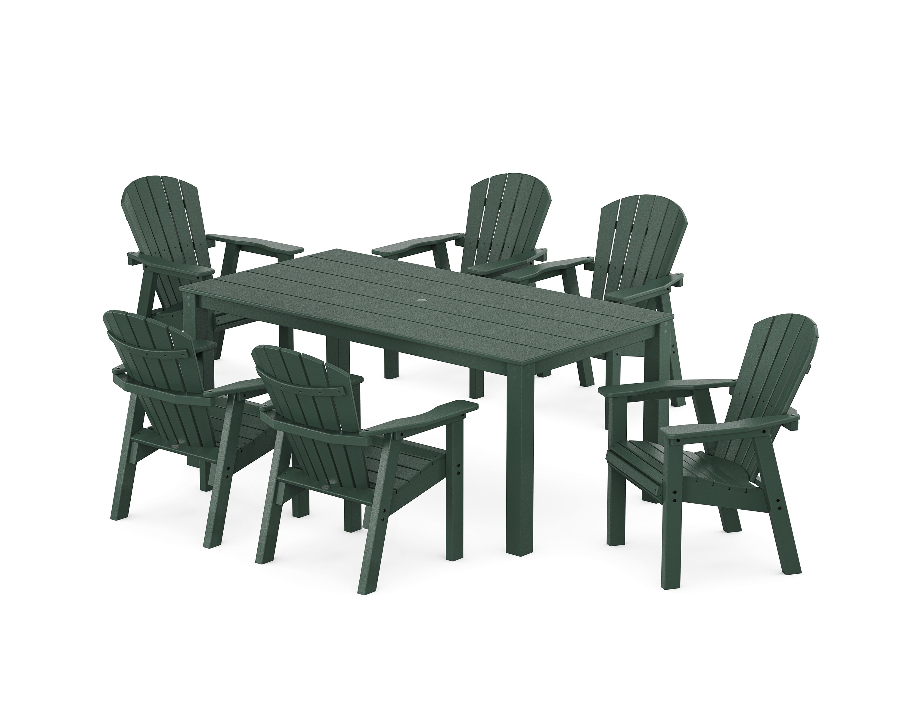 POLYWOOD® Seashell 7-Piece Parsons Dining Set in Green