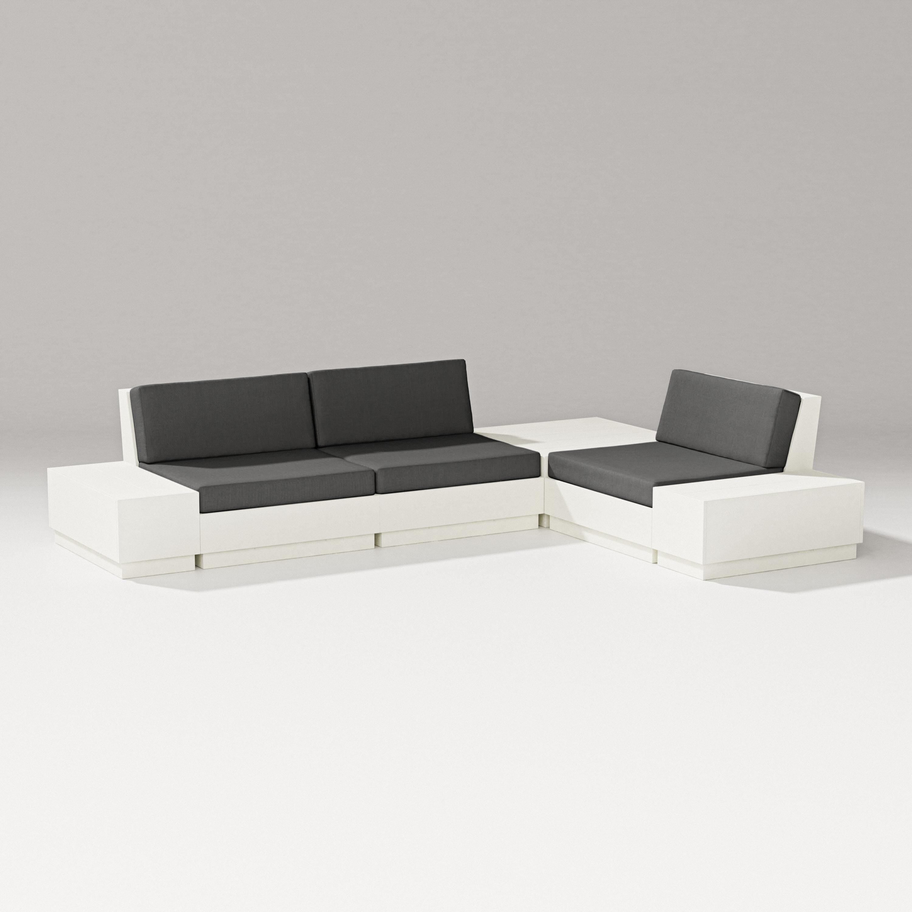 PW Designer Series Elevate 6-Piece Corner Sectional in Vintage White / Spectrum Carbon