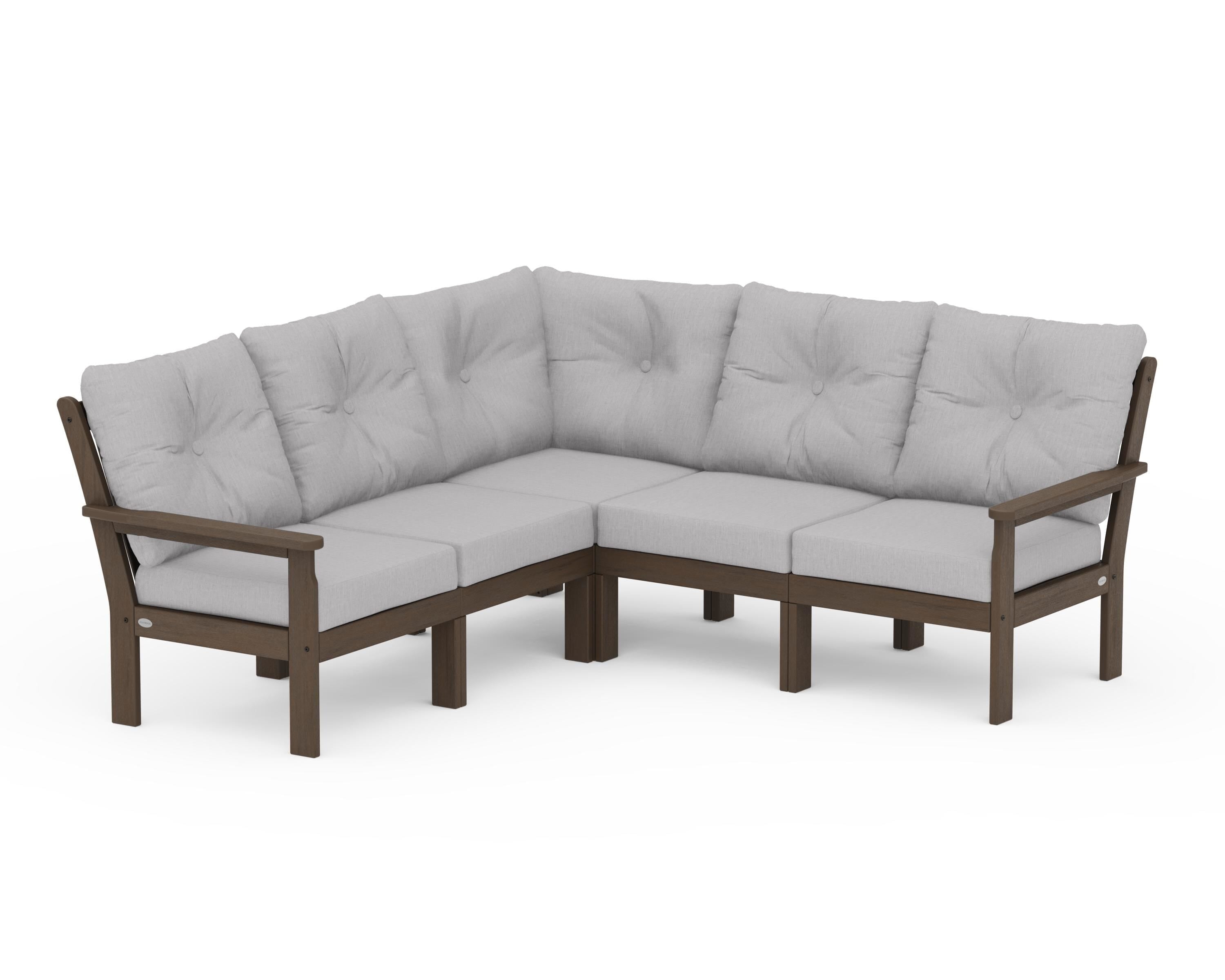 POLYWOOD Vineyard 5-Piece Sectional in Kona / Granite