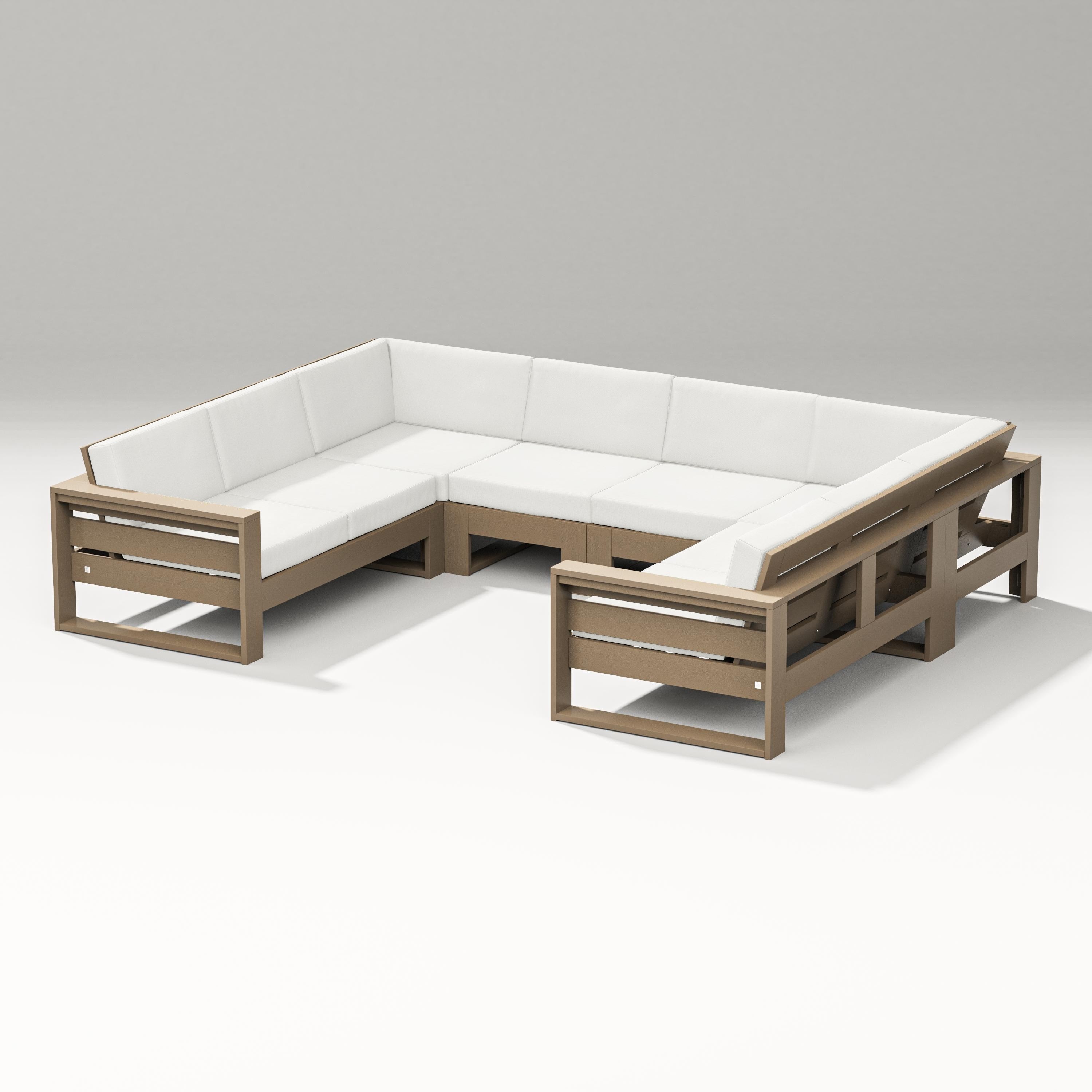 PW Designer Series Latitude U-Shaped Sectional in Vintage Sahara / Natural Linen