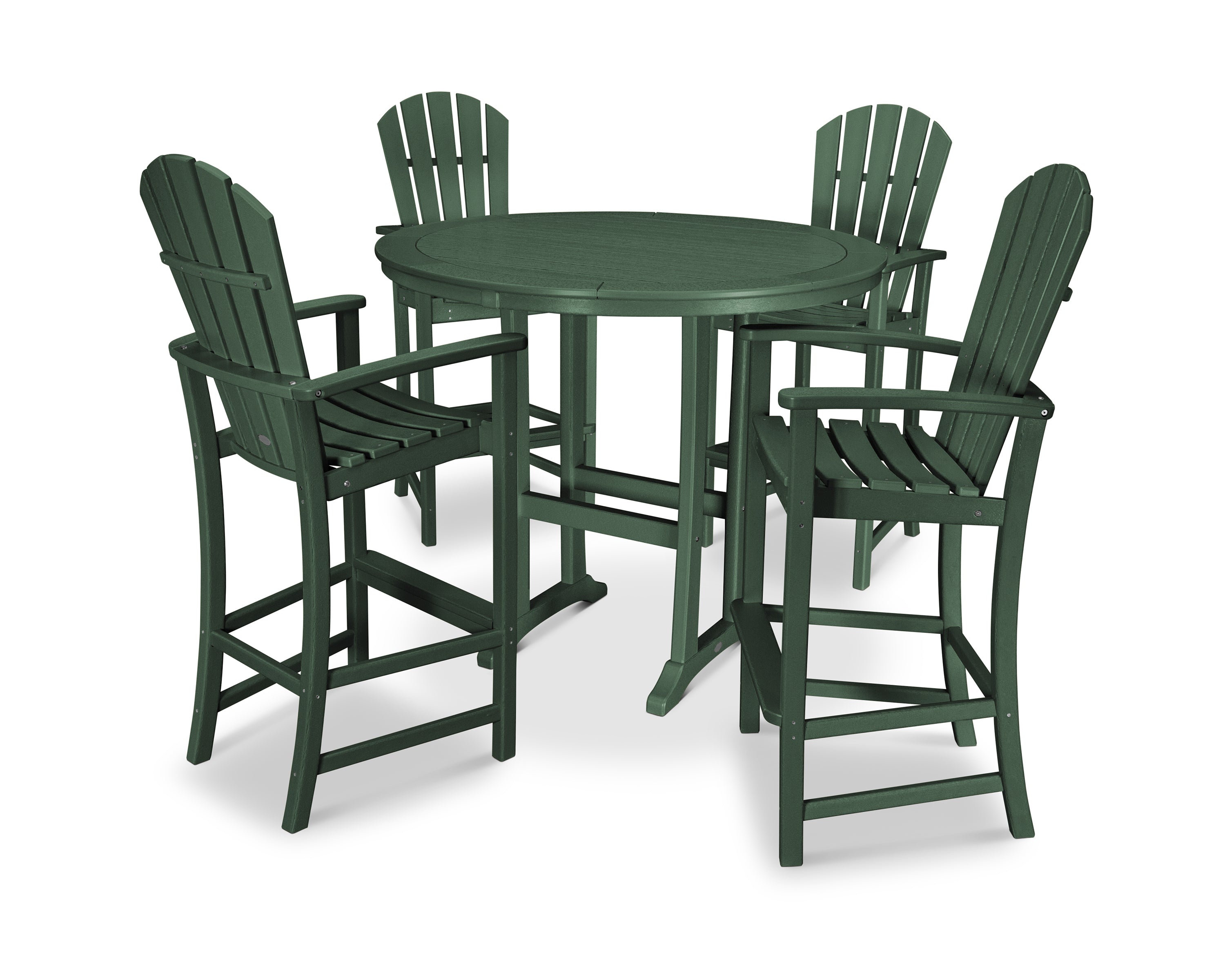 POLYWOOD® Palm Coast 5-Piece Round Bar Set in Green