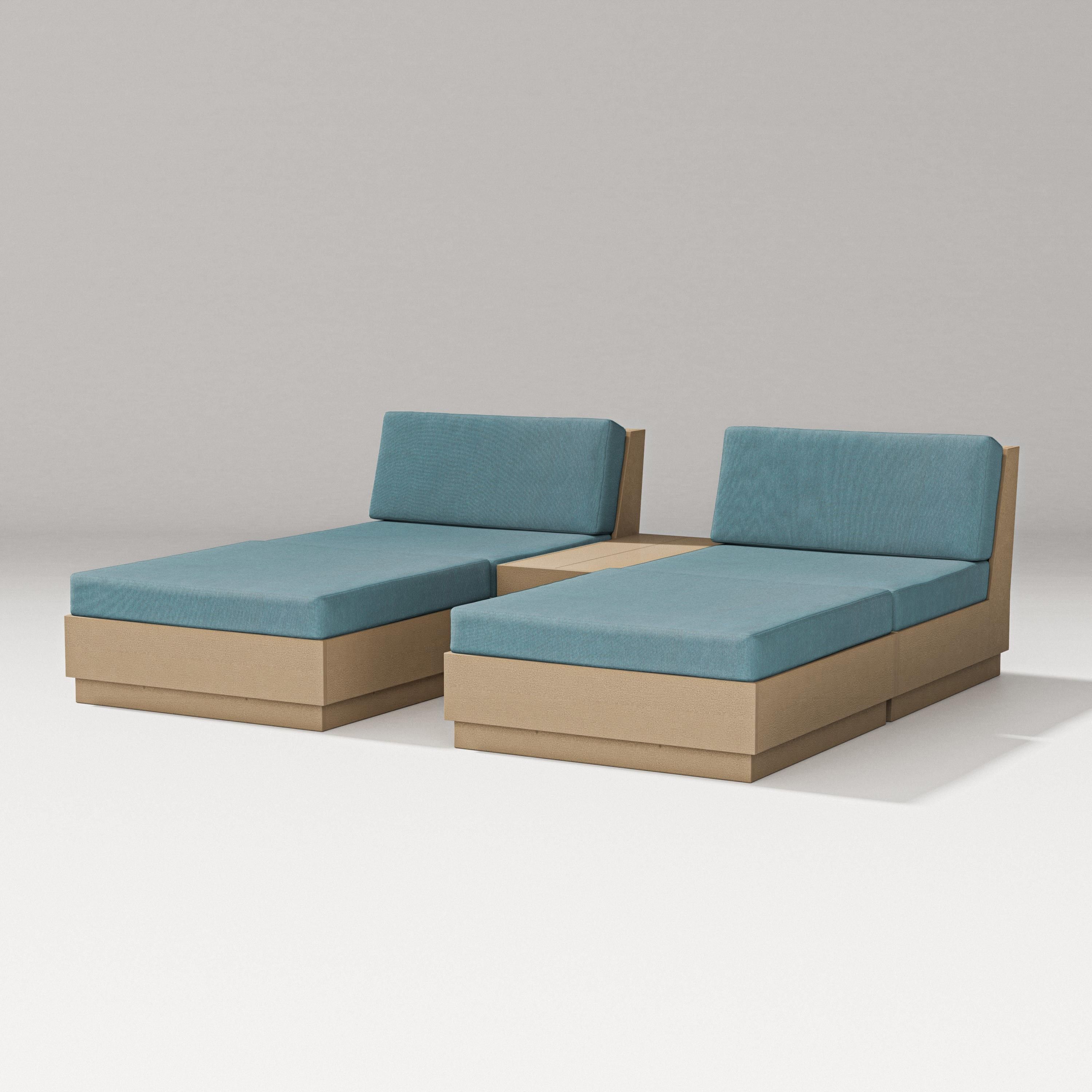 PW Designer Series Elevate Double Chaise Set in Vintage Sahara / Ocean Teal