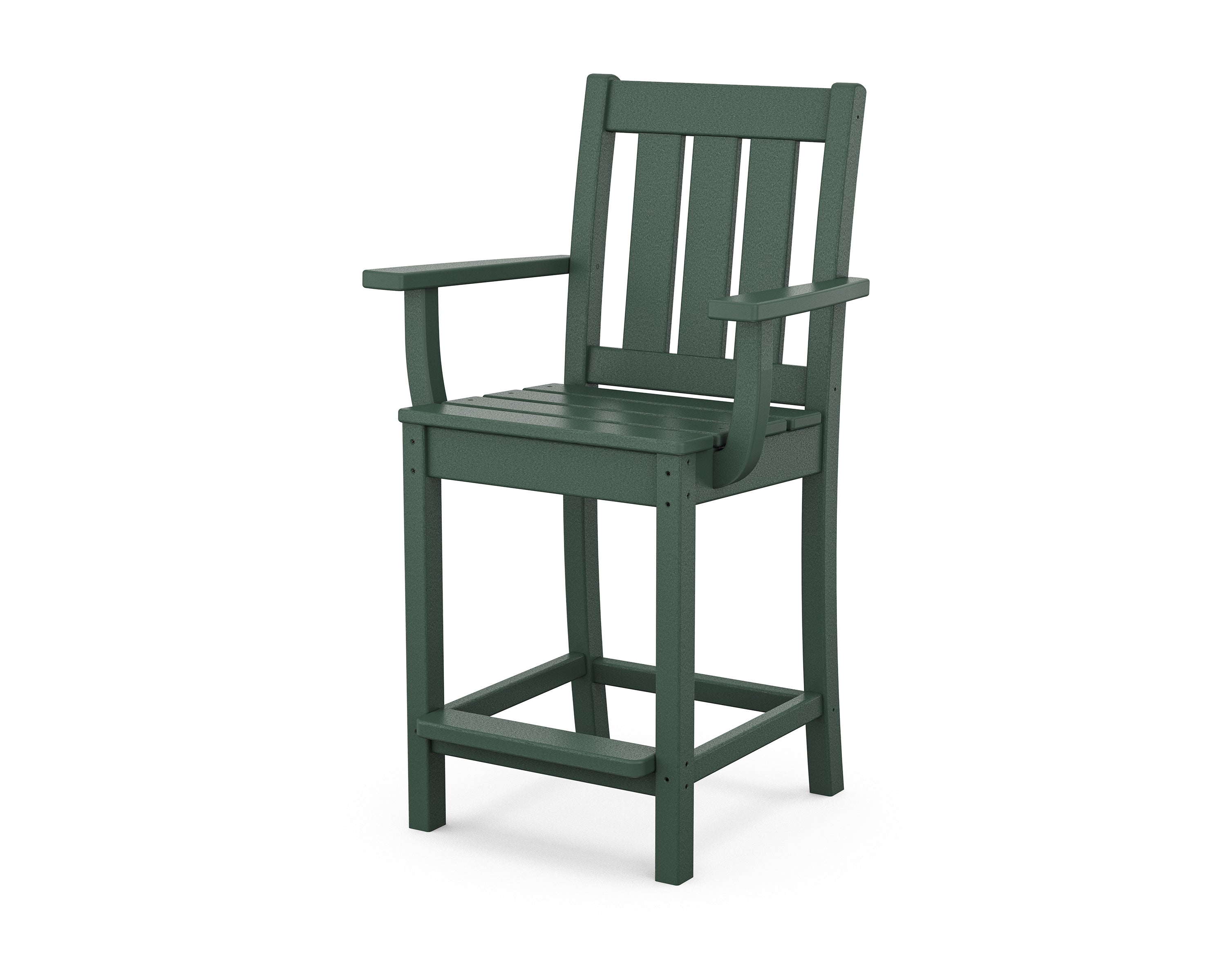 POLYWOOD Oxford Counter Arm Chair in Green