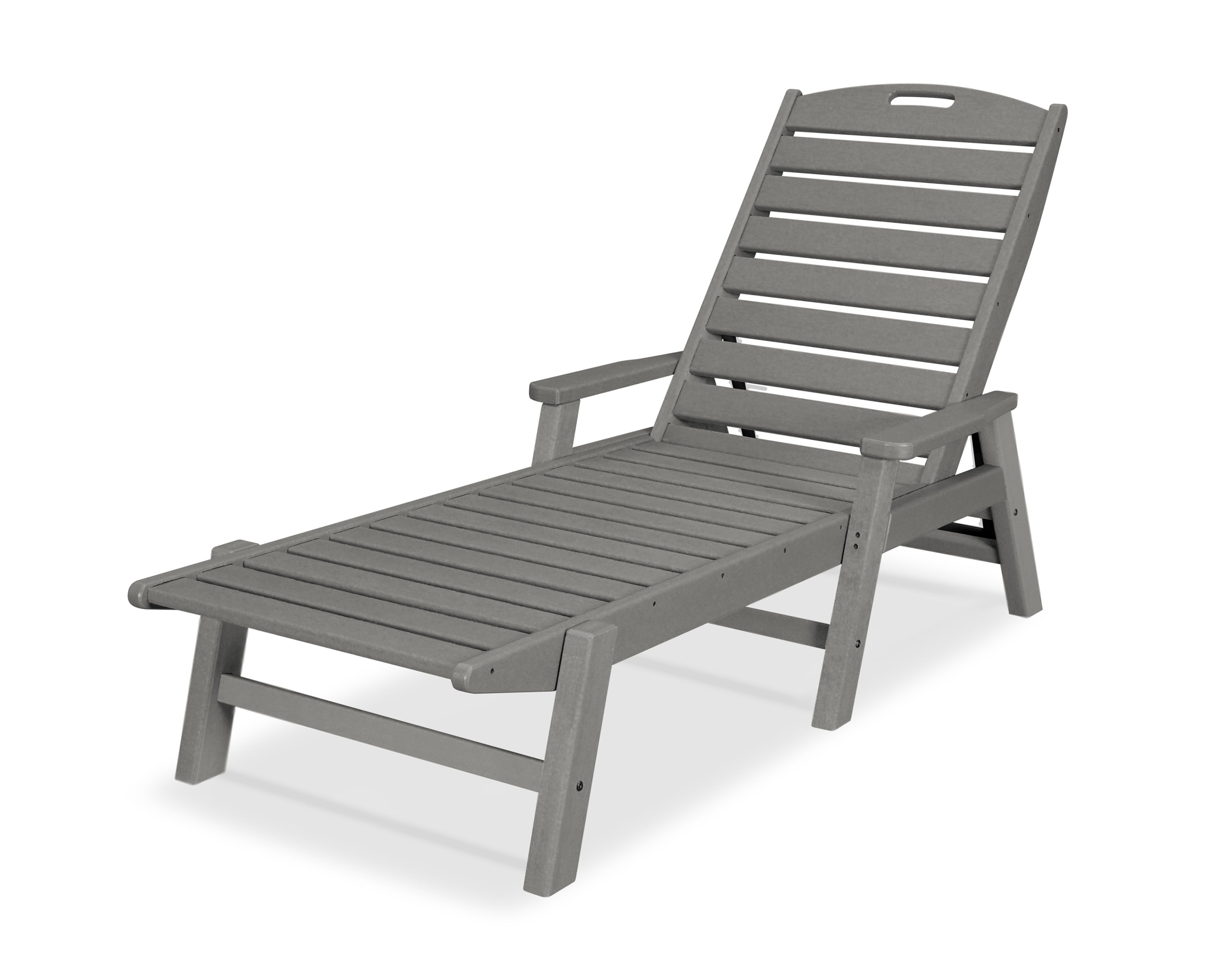 POLYWOOD® Nautical Chaise with Arms in Slate Grey