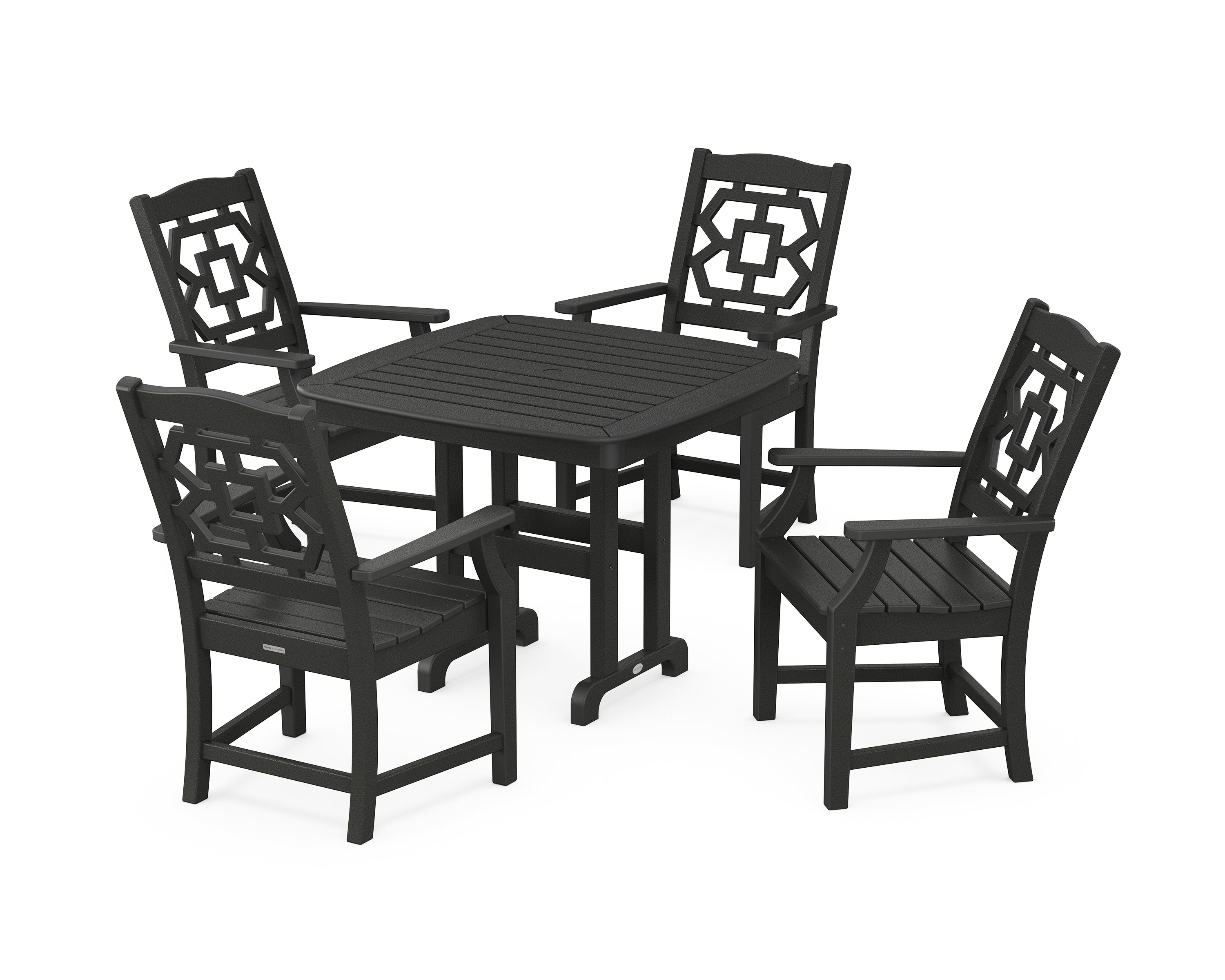 Martha Stewart by POLYWOOD® Chinoiserie 5-Piece Dining Set in Black