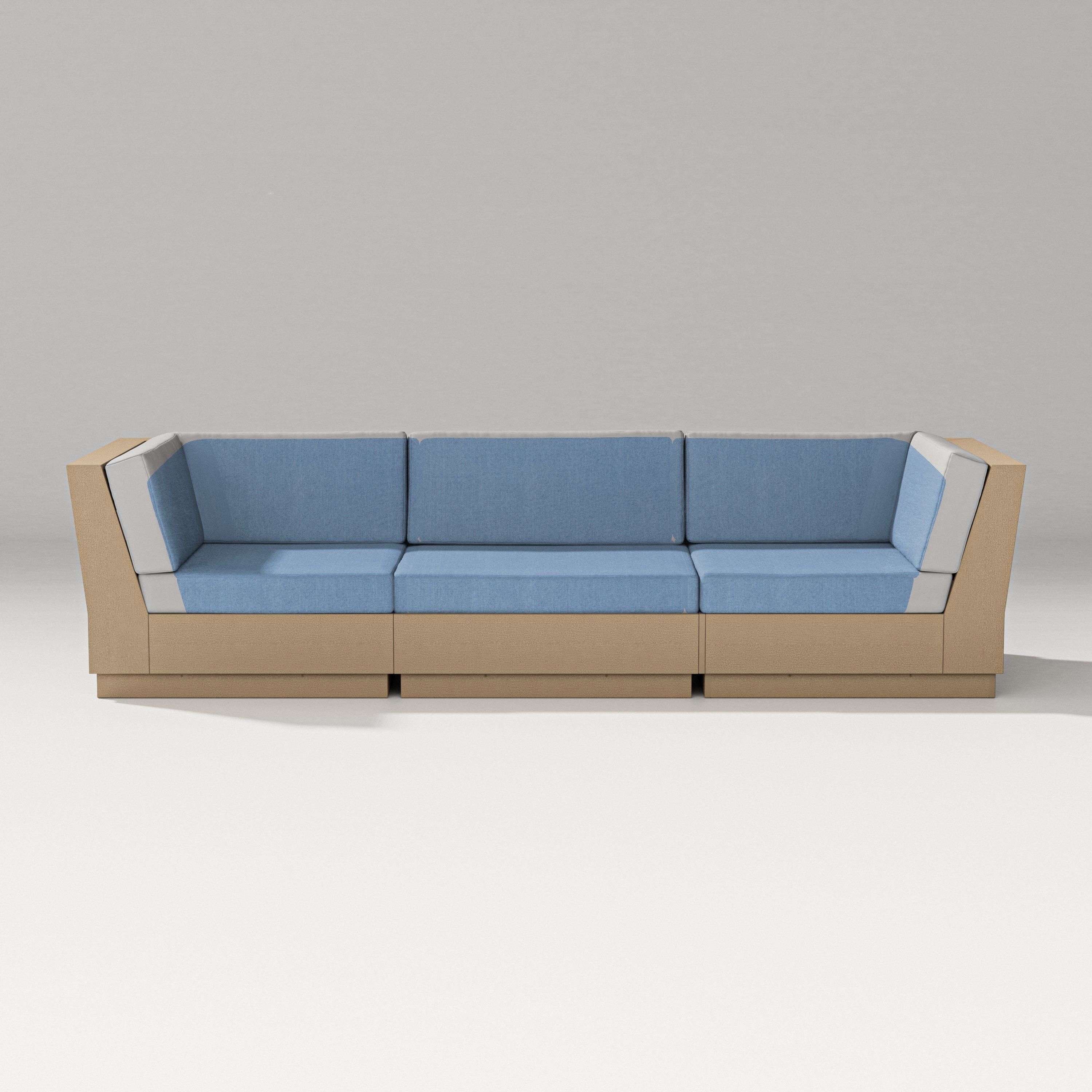 PW Designer Series Elevate Sofa Sectional in Vintage Sahara / Sky Blue