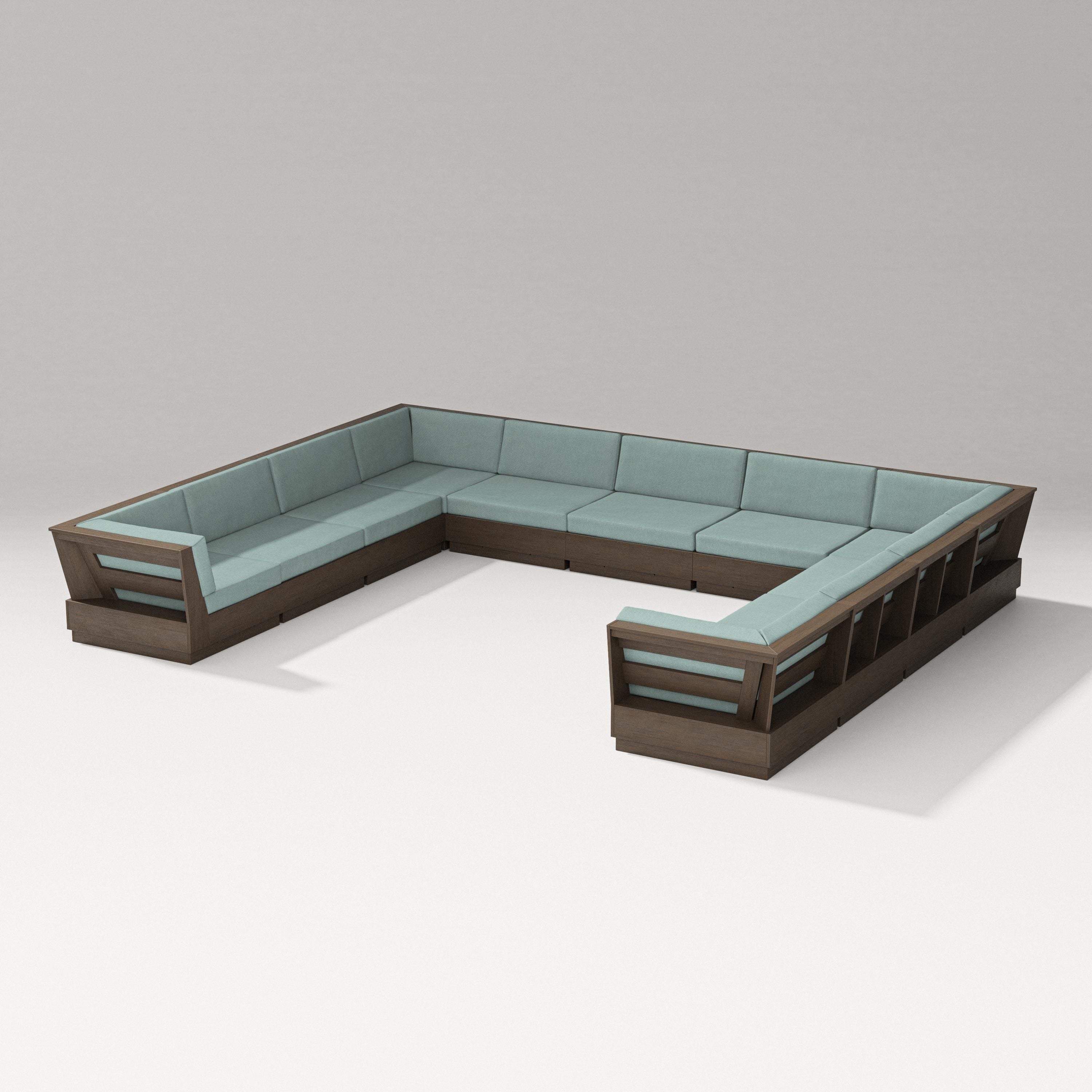PW Designer Series Elevate Large U-Shaped Sectional in Kona / Glacier Spa