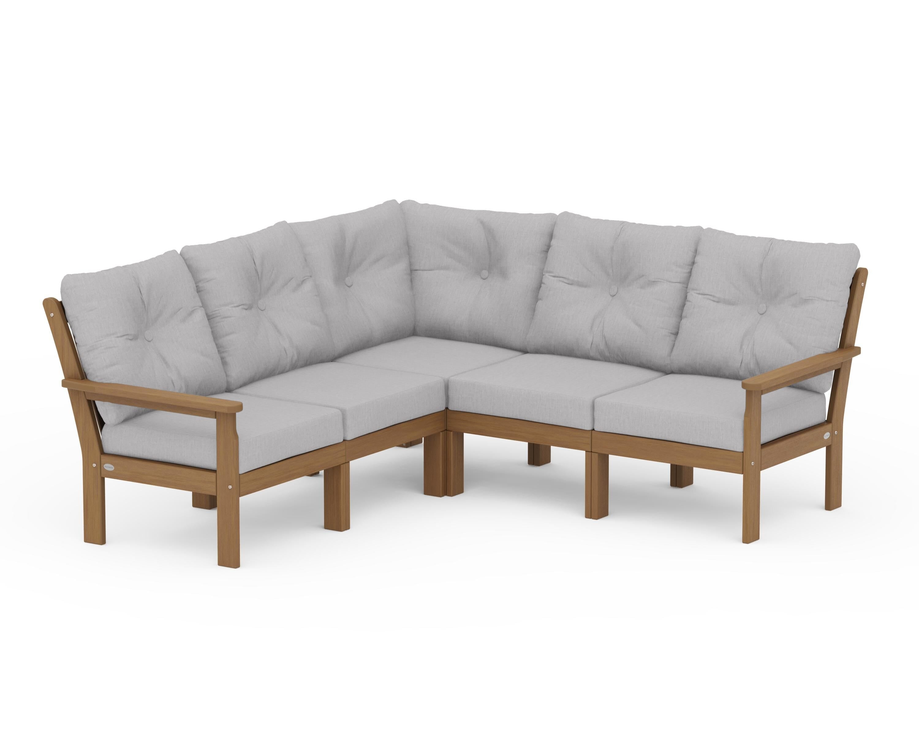 POLYWOOD Vineyard 5-Piece Sectional in Natural / Granite