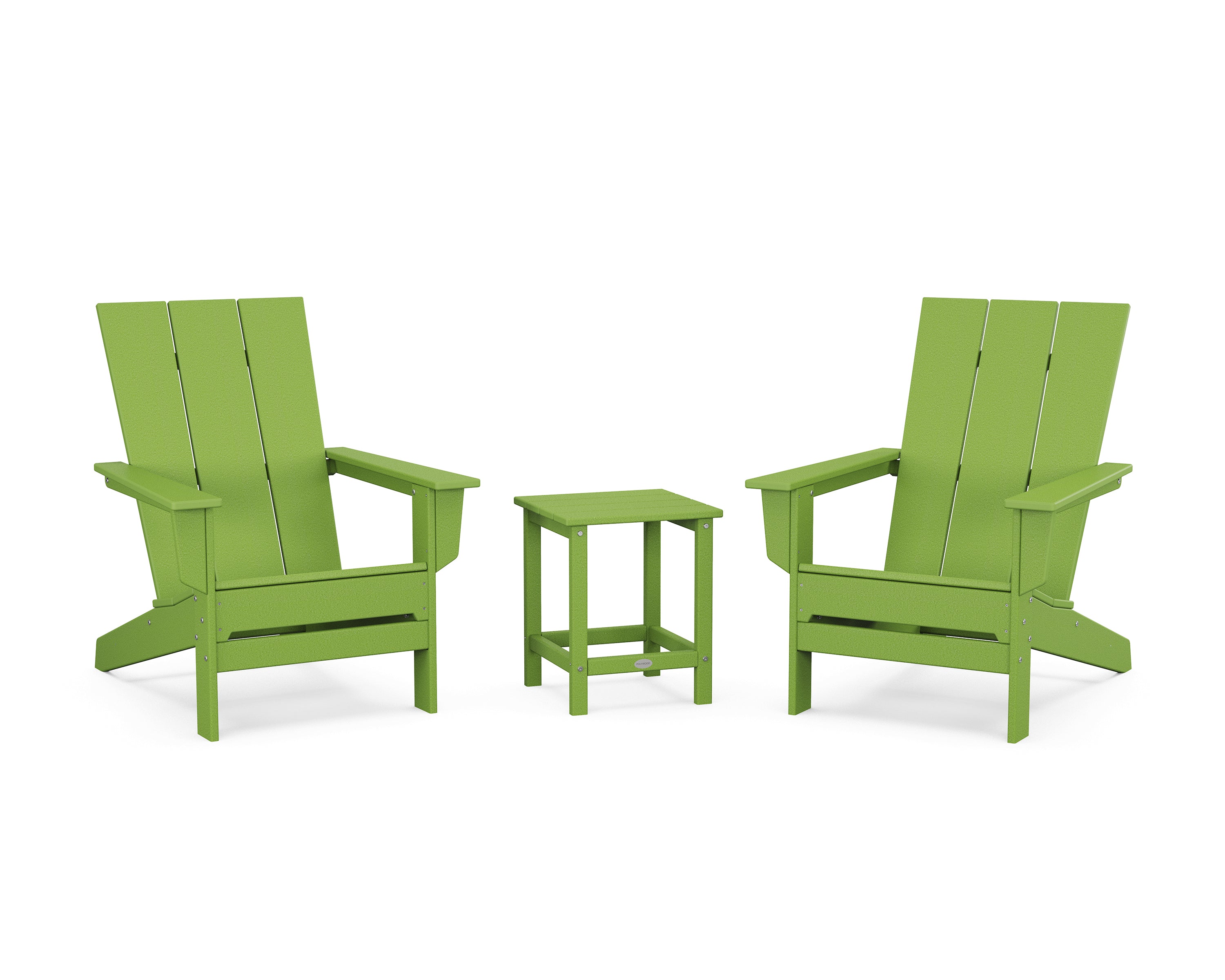 POLYWOOD® 3-Piece Modern Studio Adirondack Set in Lime