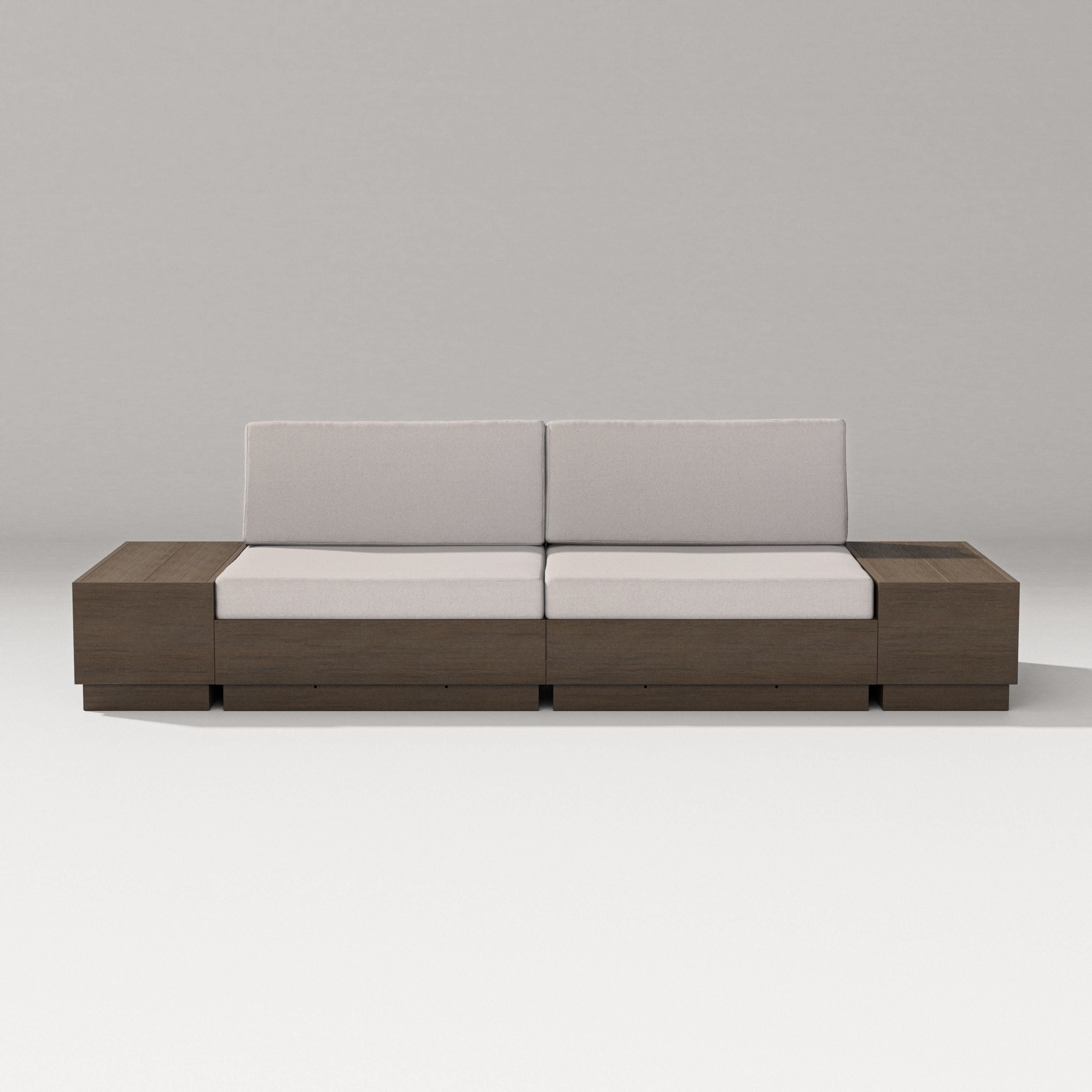 PW Designer Series Elevate 4-Piece Loveseat Sectional in Kona / Dune Burlap