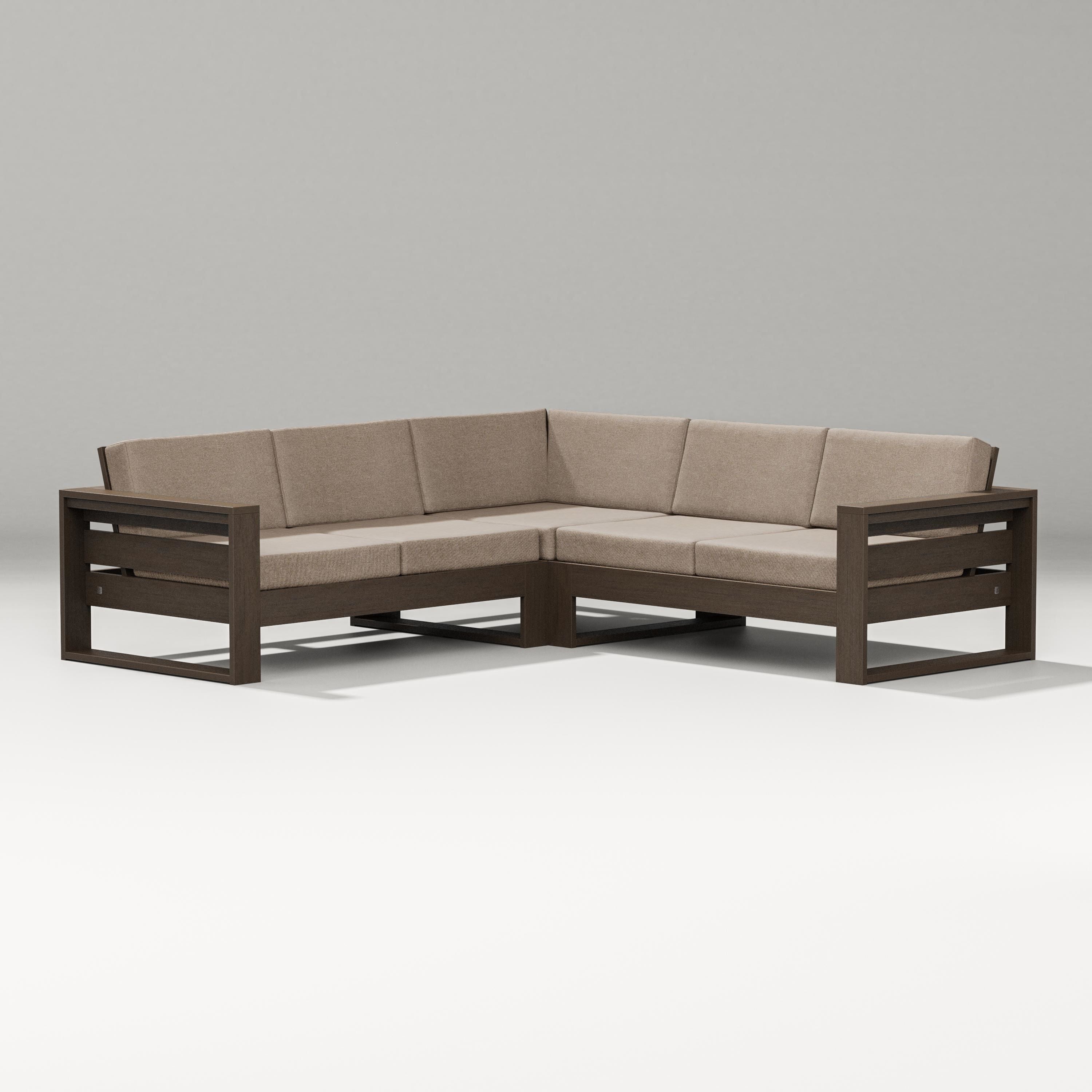 PW Designer Series Latitude Corner Sectional in Kona / Spiced Burlap