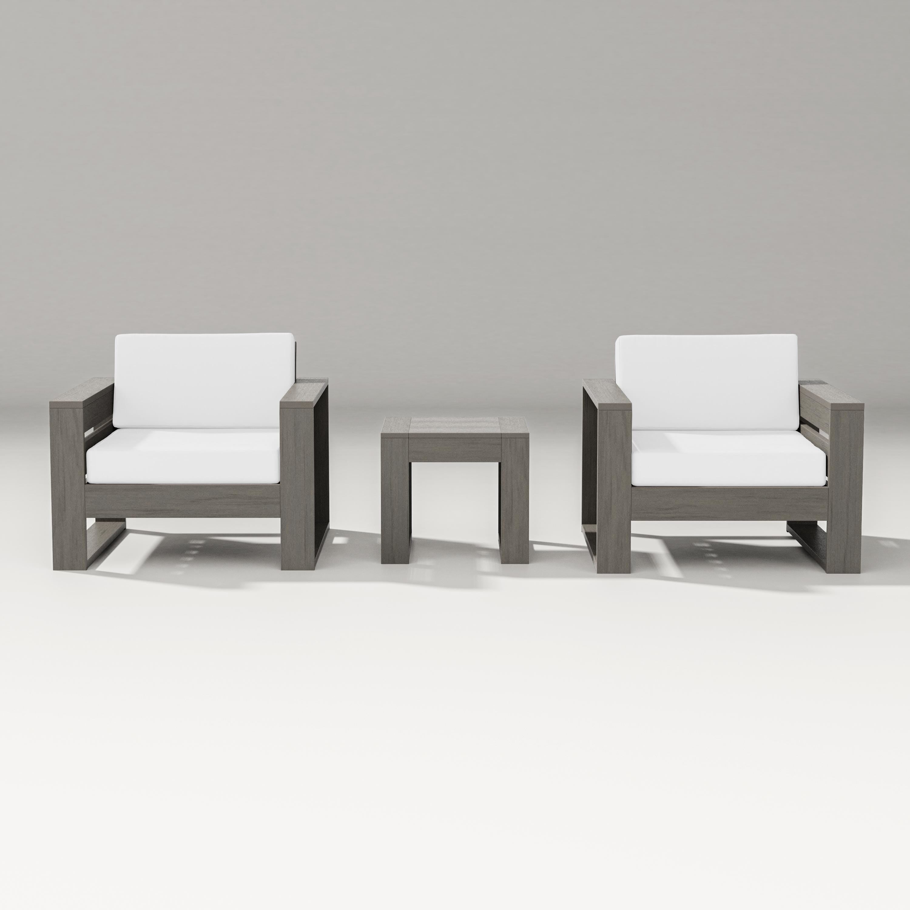 PW Designer Series Latitude 3-Piece Lounge Chair Set in Driftwood / Natural