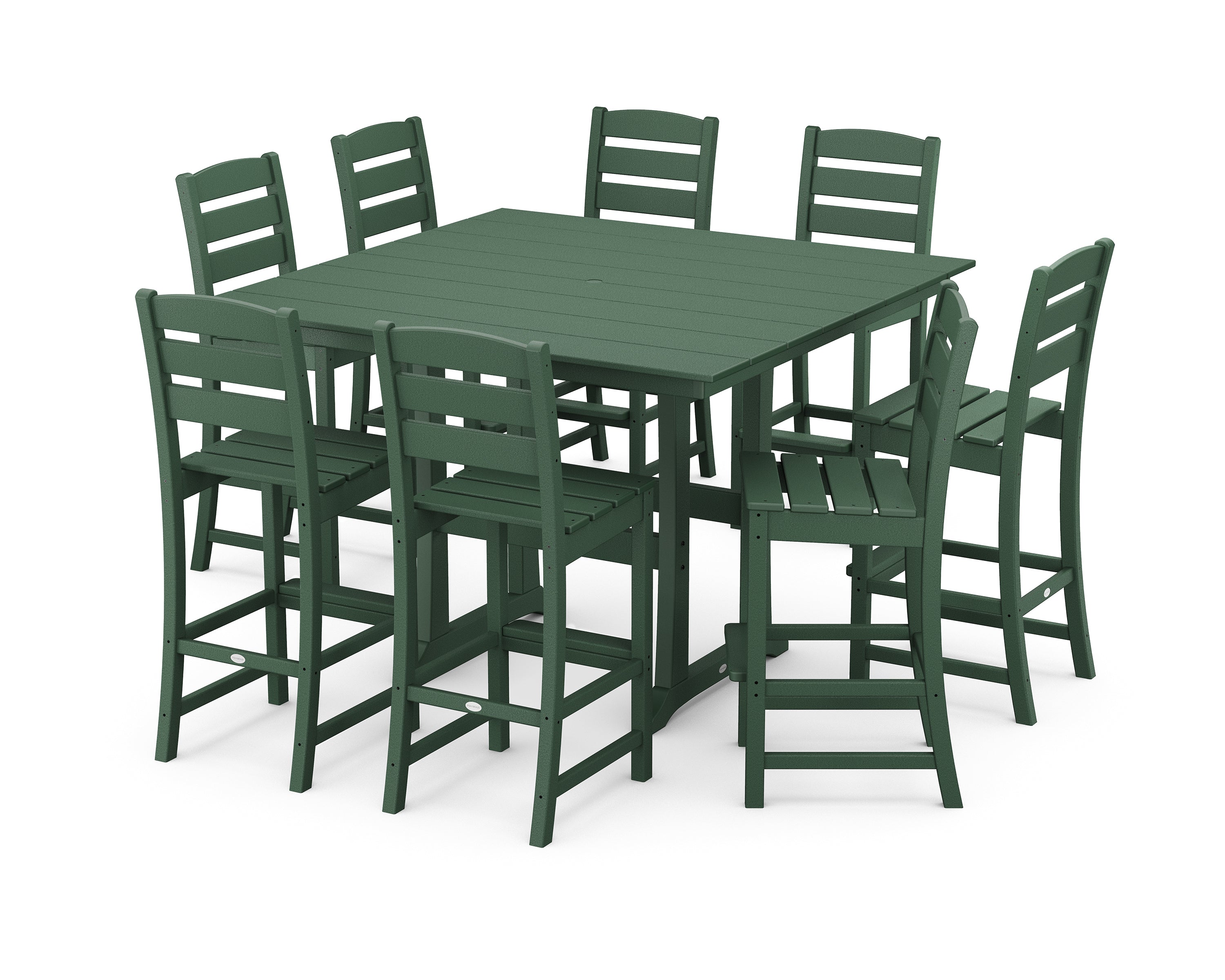 POLYWOOD® Lakeside 9-Piece Bar Side Chair Set in Green