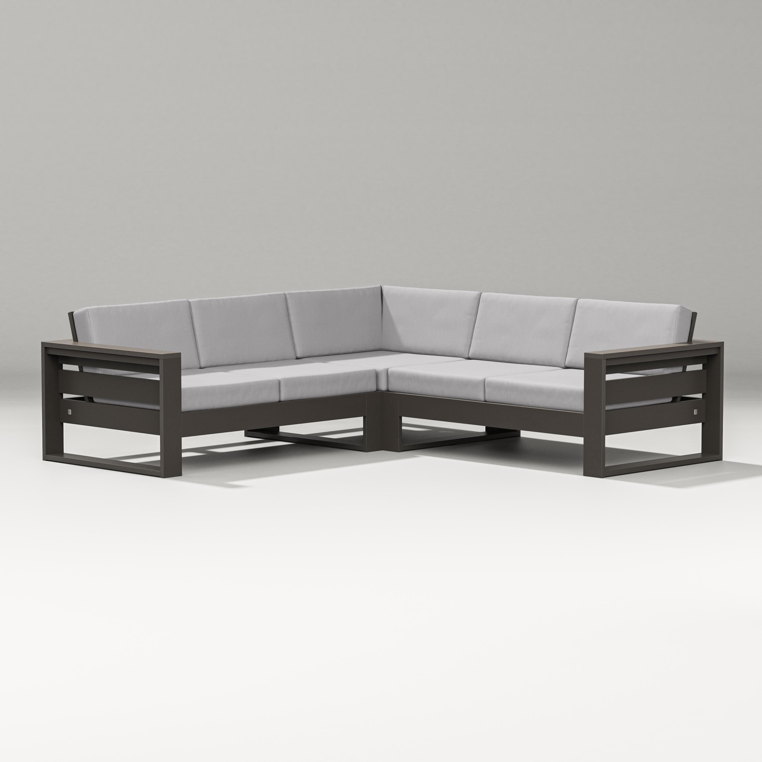 PW Designer Series Latitude Corner Sectional in Vintage Coffee / Granite