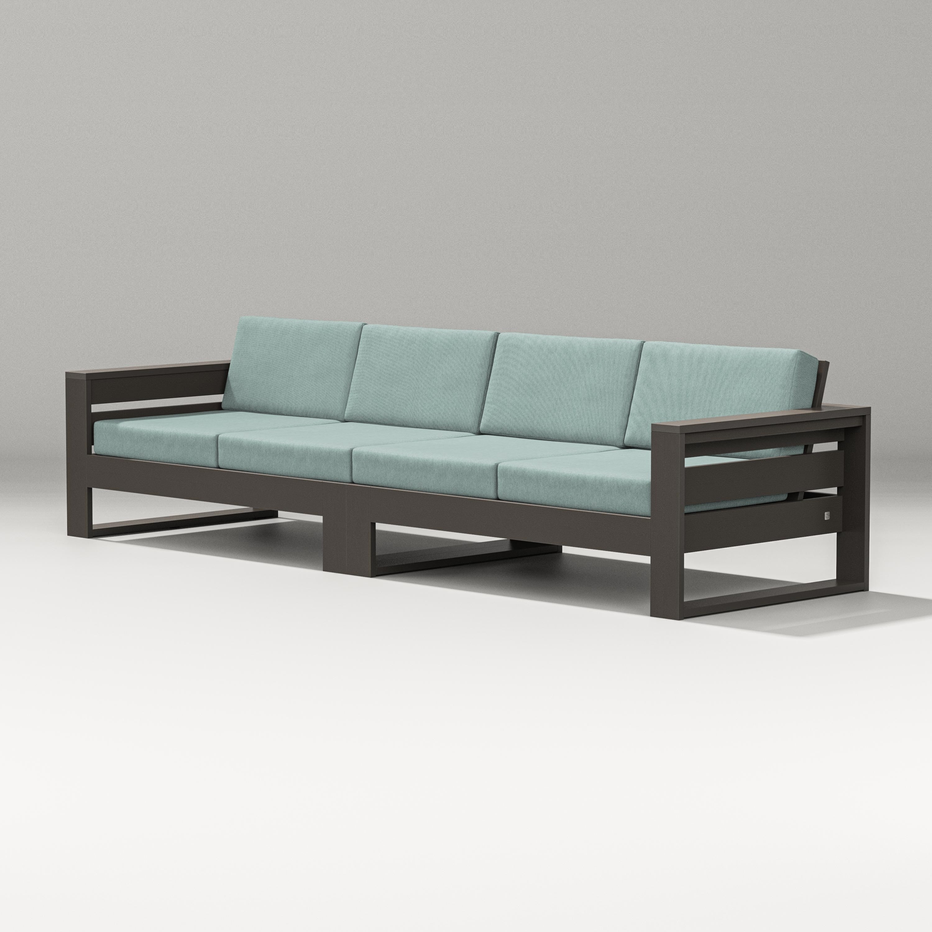 PW Designer Series Latitude Straight Sectional in Vintage Coffee / Glacier Spa
