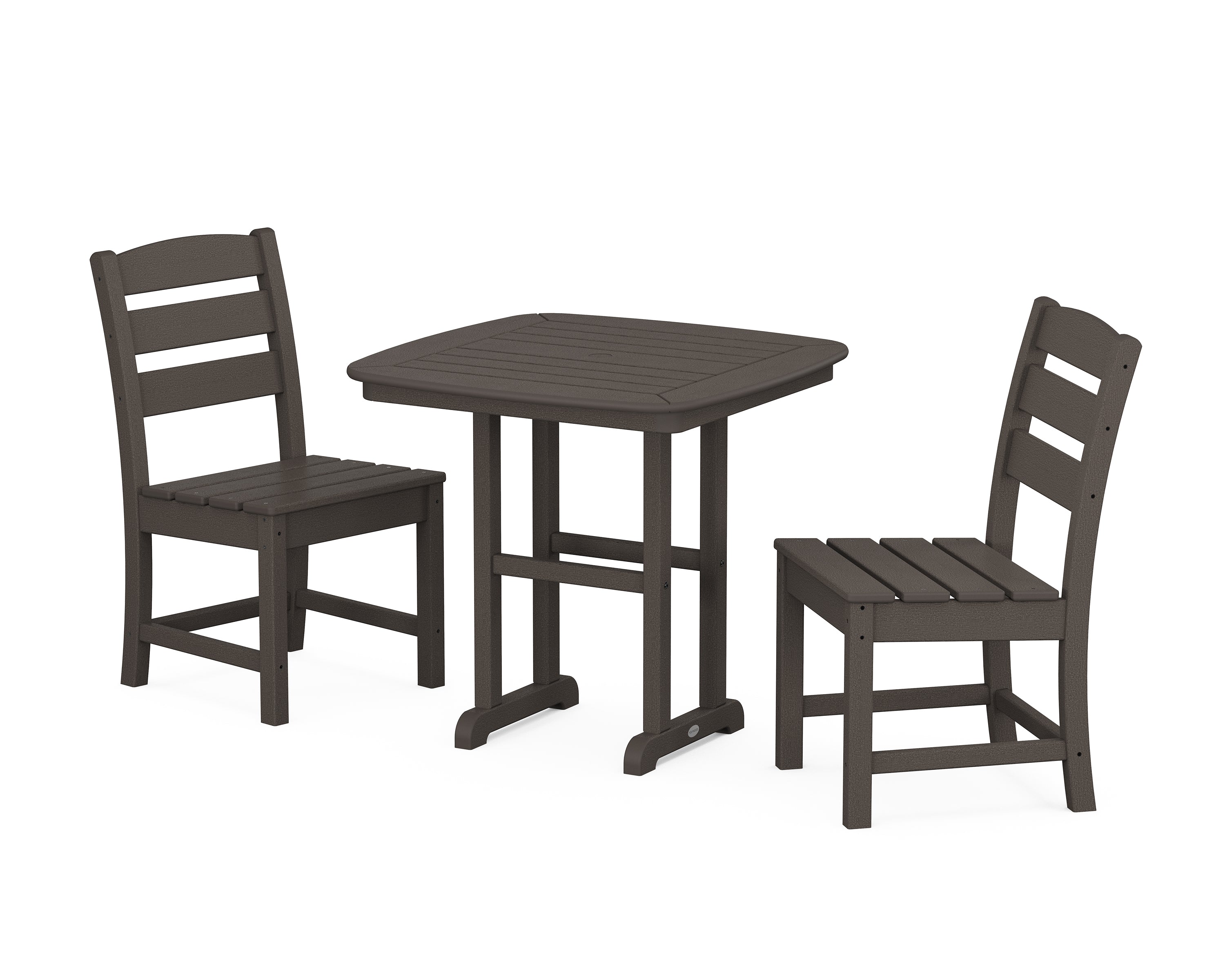 POLYWOOD® Lakeside Side Chair 3-Piece Dining Set in Vintage Coffee