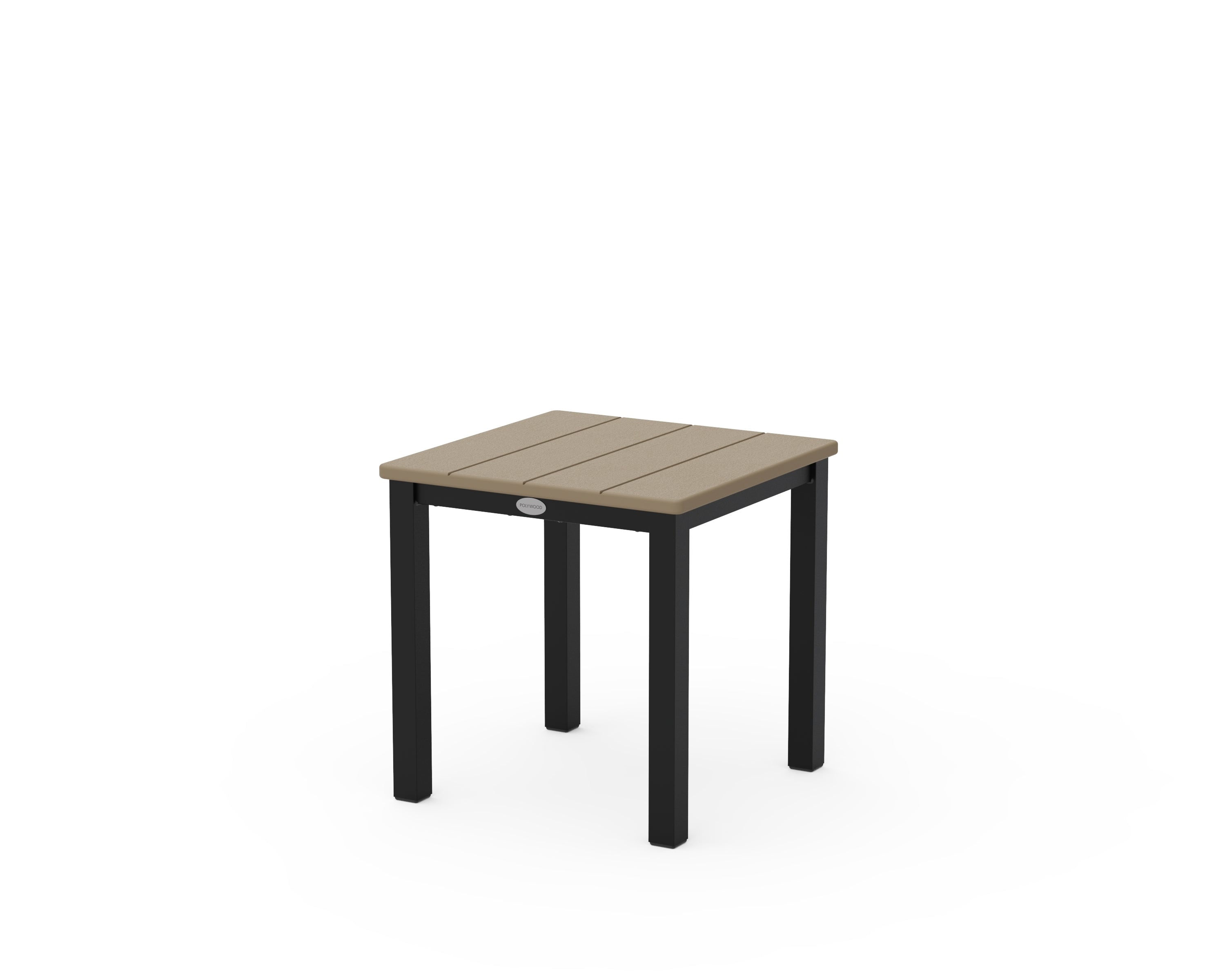 POLYWOOD Main Street 18" Side Table in Black / Vintage Sahara