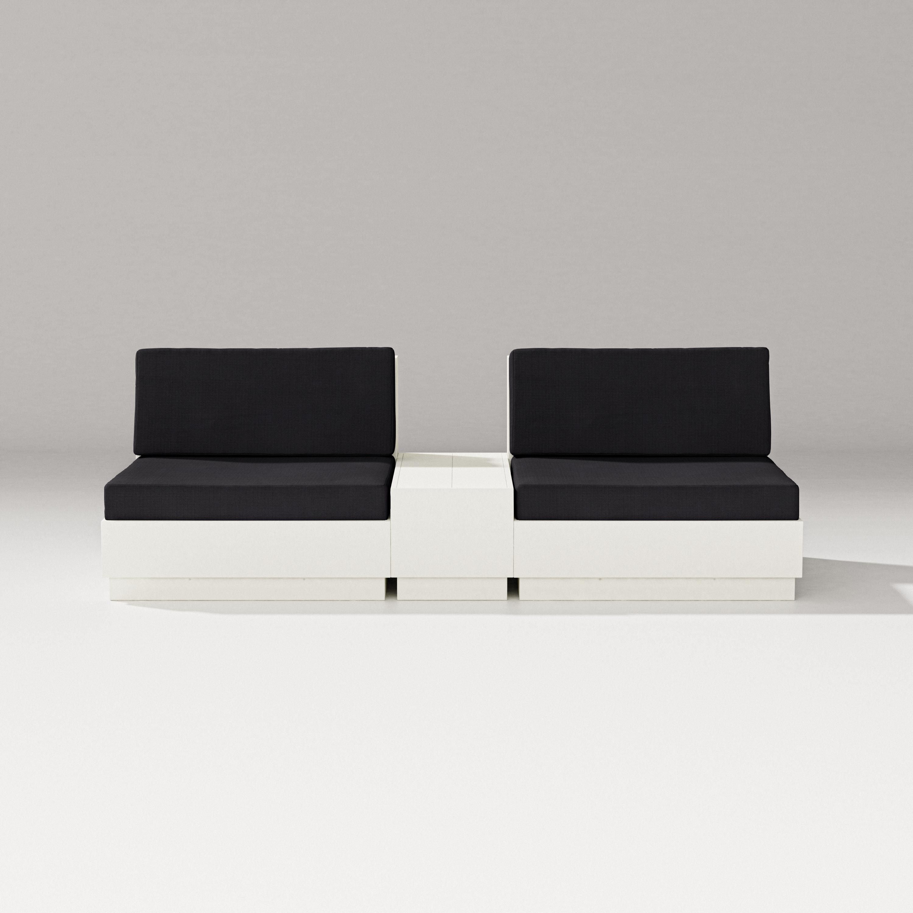 PW Designer Series Elevate Lounge Chair Set in Vintage White / Midnight Linen
