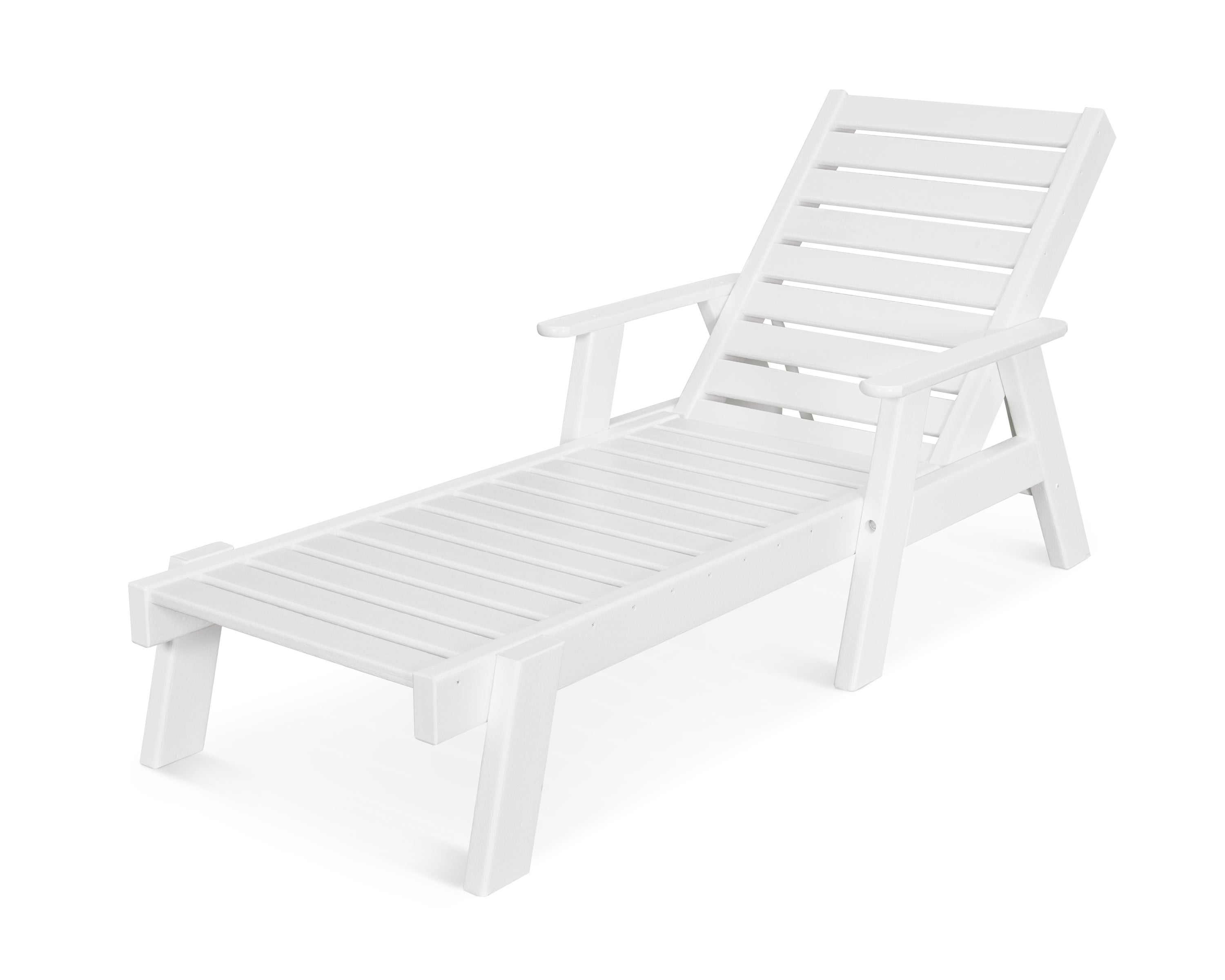 POLYWOOD® Captain Chaise with Arms in White