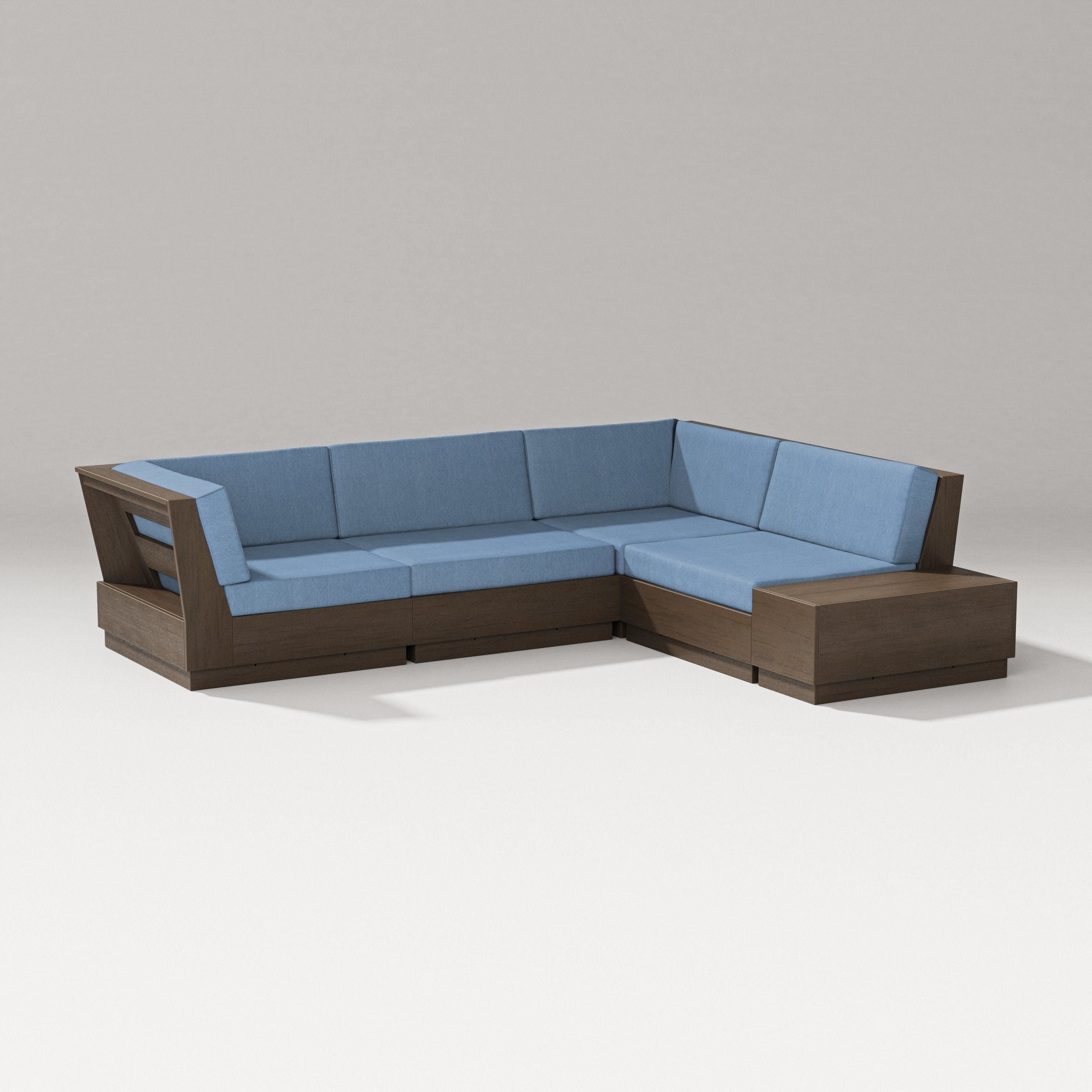 PW Designer Series Elevate Corner Sectional in Kona / Sky Blue