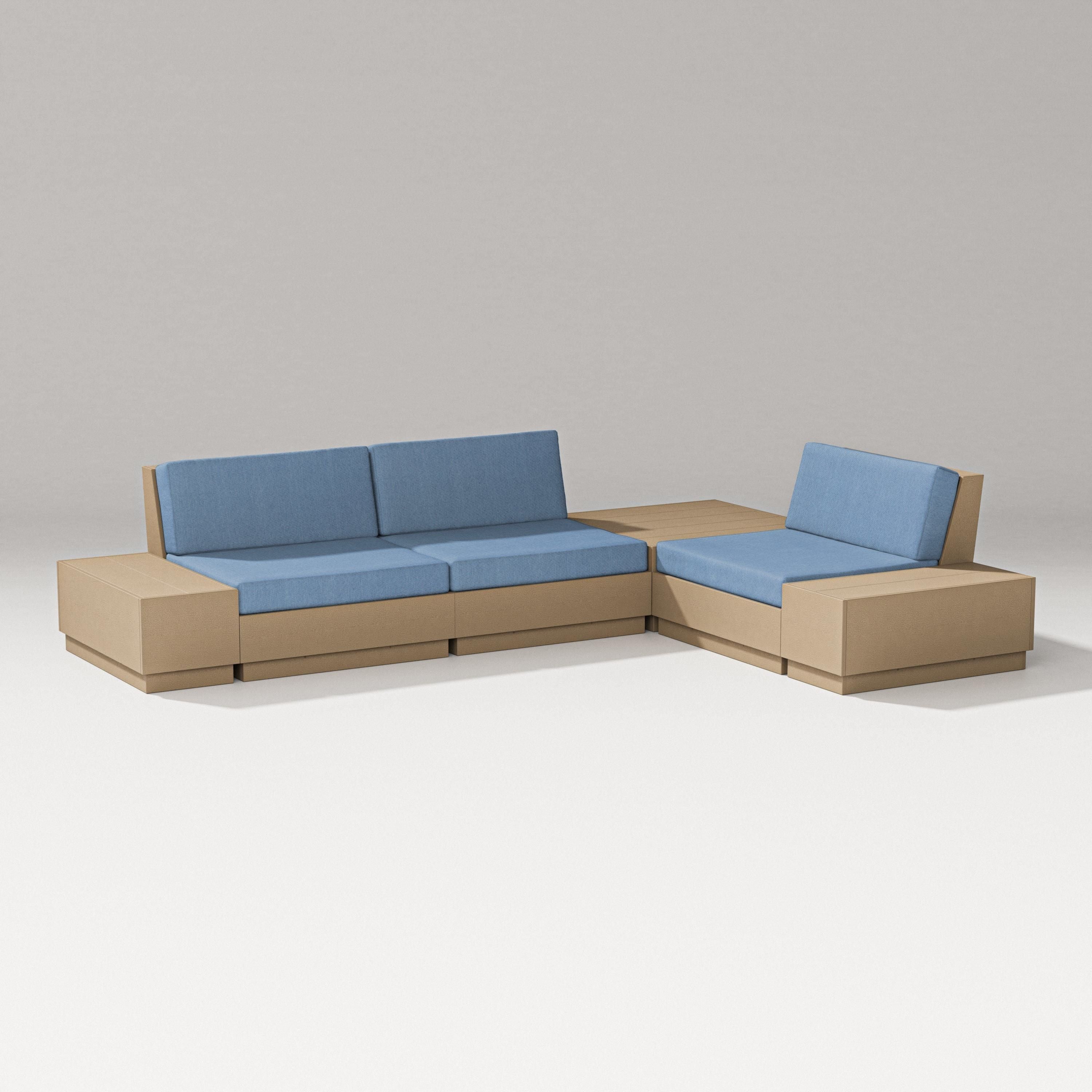PW Designer Series Elevate 6-Piece Corner Sectional in Vintage Sahara / Sky Blue