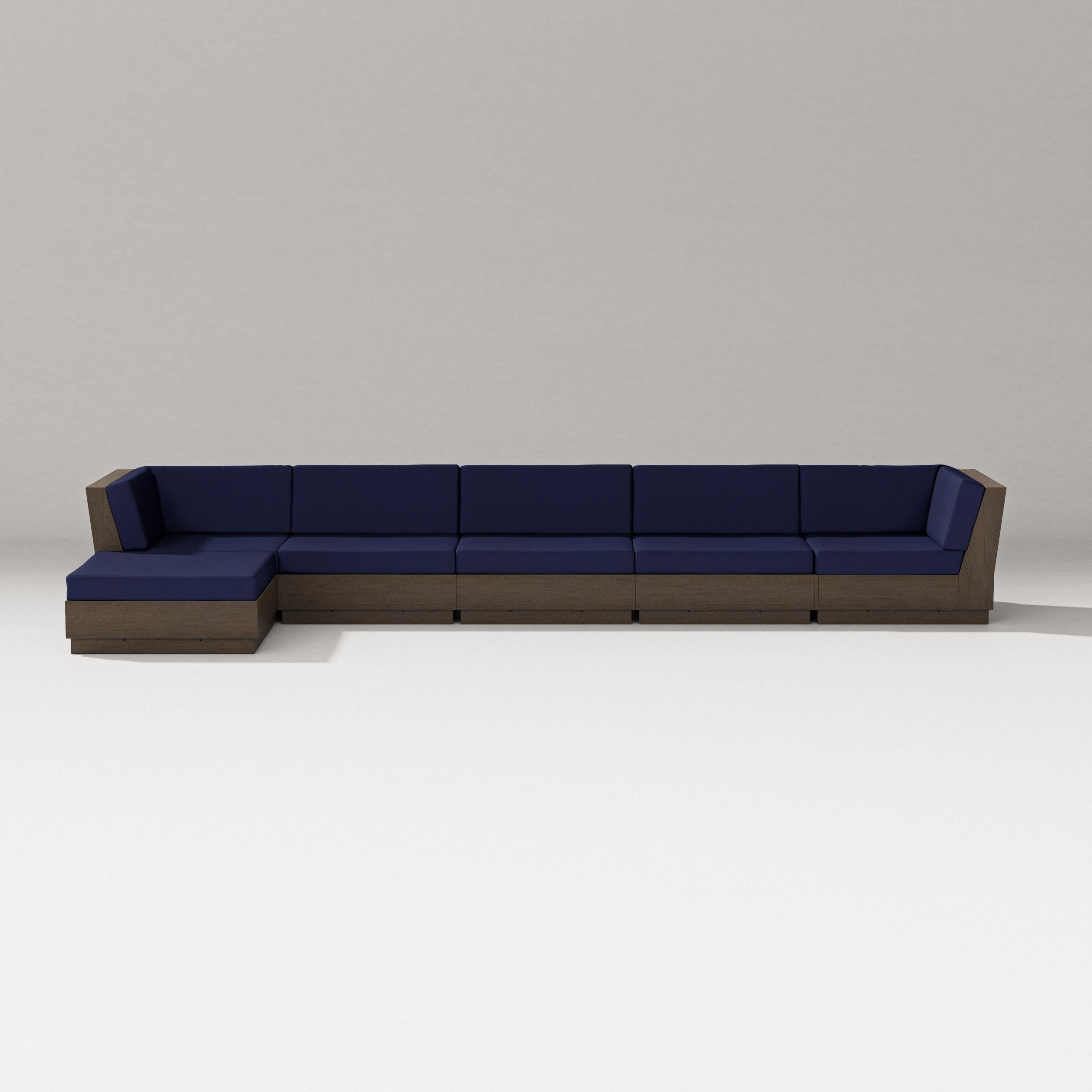PW Designer Series Elevate 6-Piece Chaise Sectional in Kona / Navy