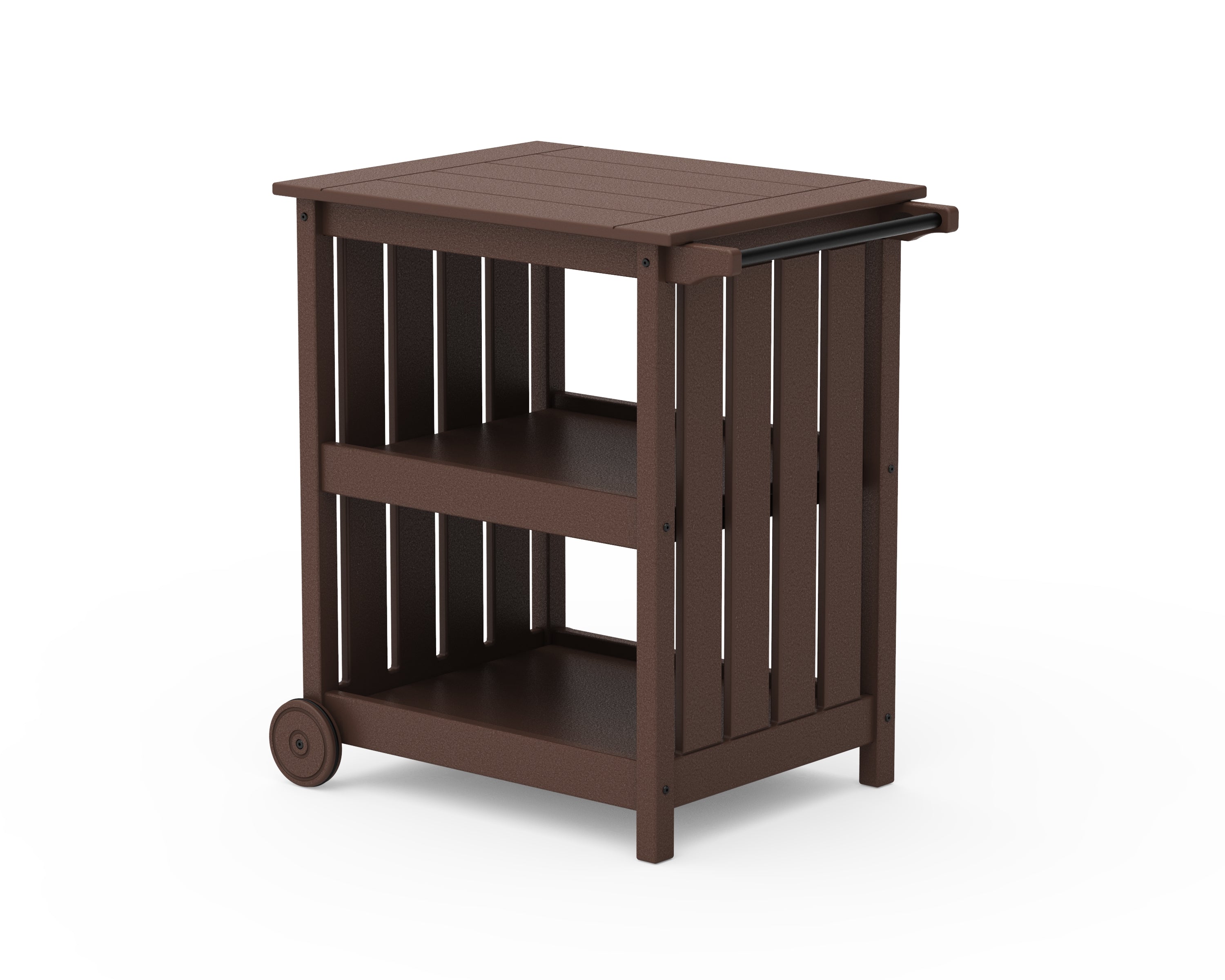 POLYWOOD Vineyard Bar Cart in Mahogany