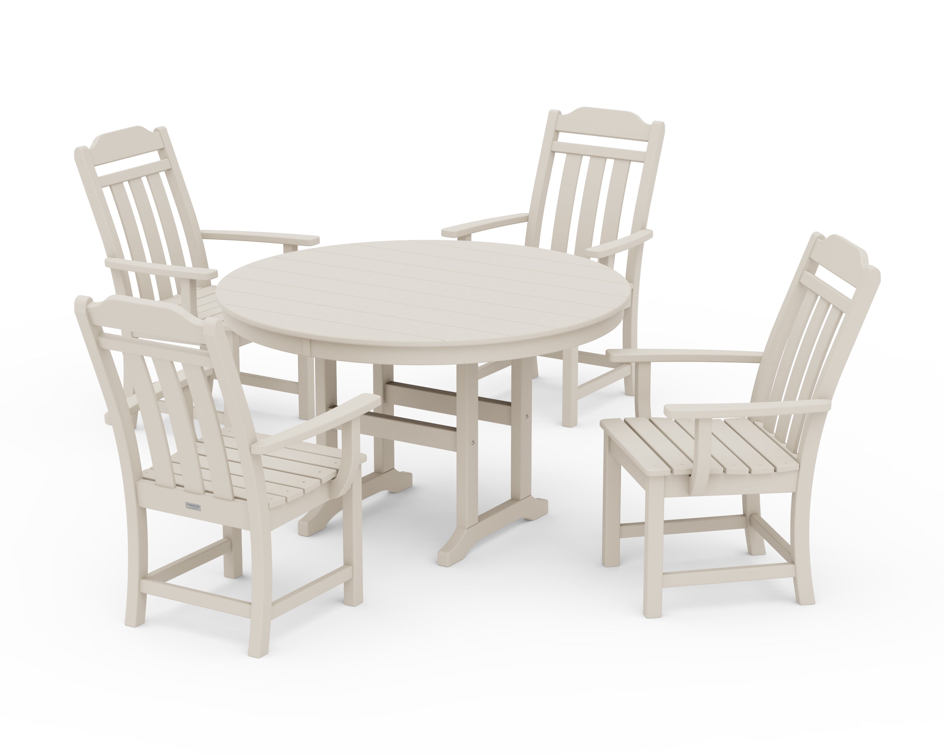 Country Living Cottage 5-Piece Round Farmhouse Dining Set in Sand