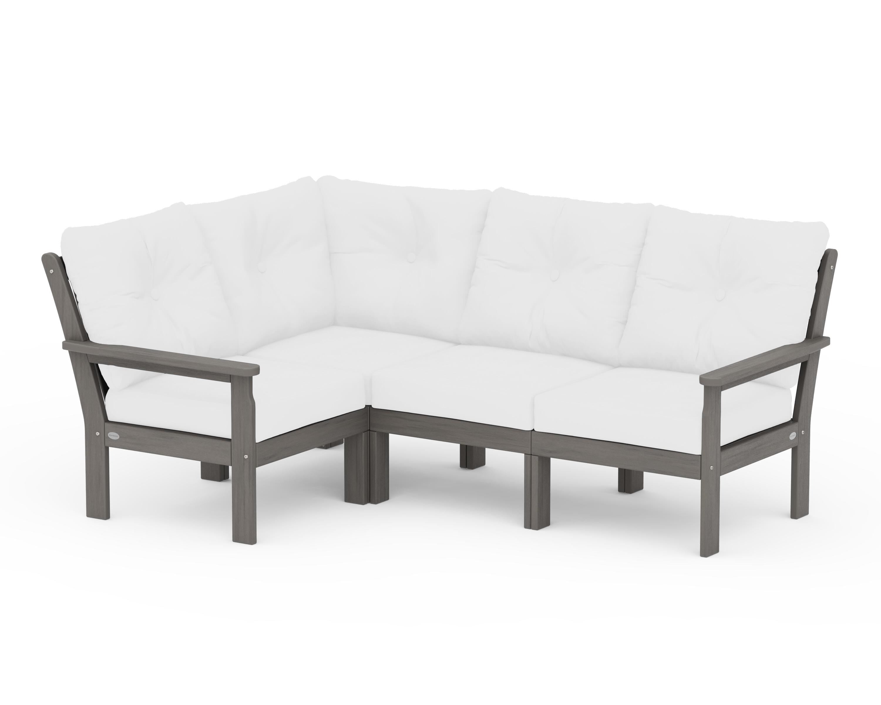 POLYWOOD Vineyard 4-Piece Sectional in Driftwood / Natural