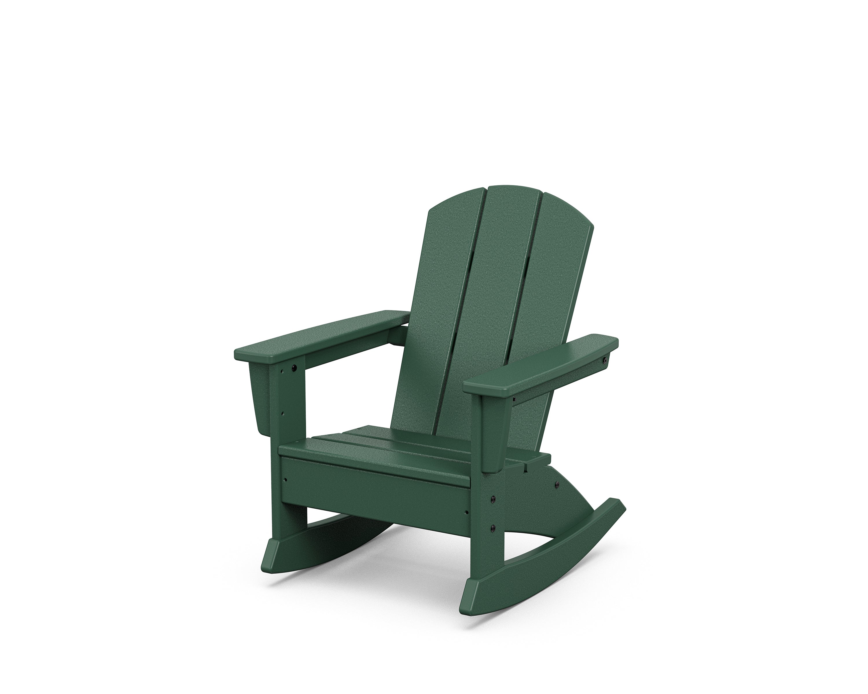 POLYWOOD Kids Nautical Adirondack Rocking Chair in Green