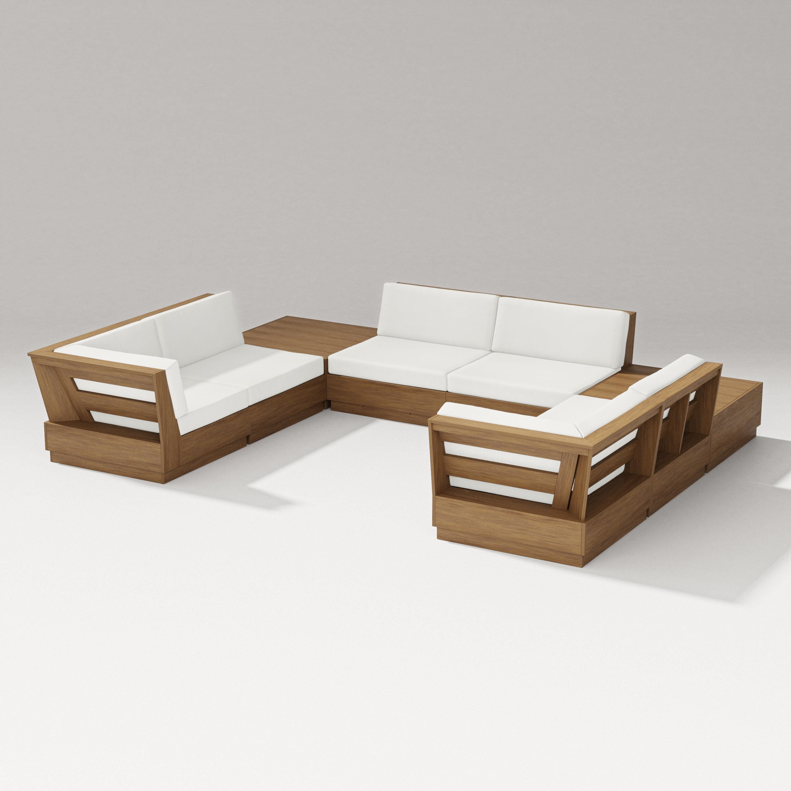 PW Designer Series Elevate 8-Piece U-Shaped Sectional in Natural / Natural Linen