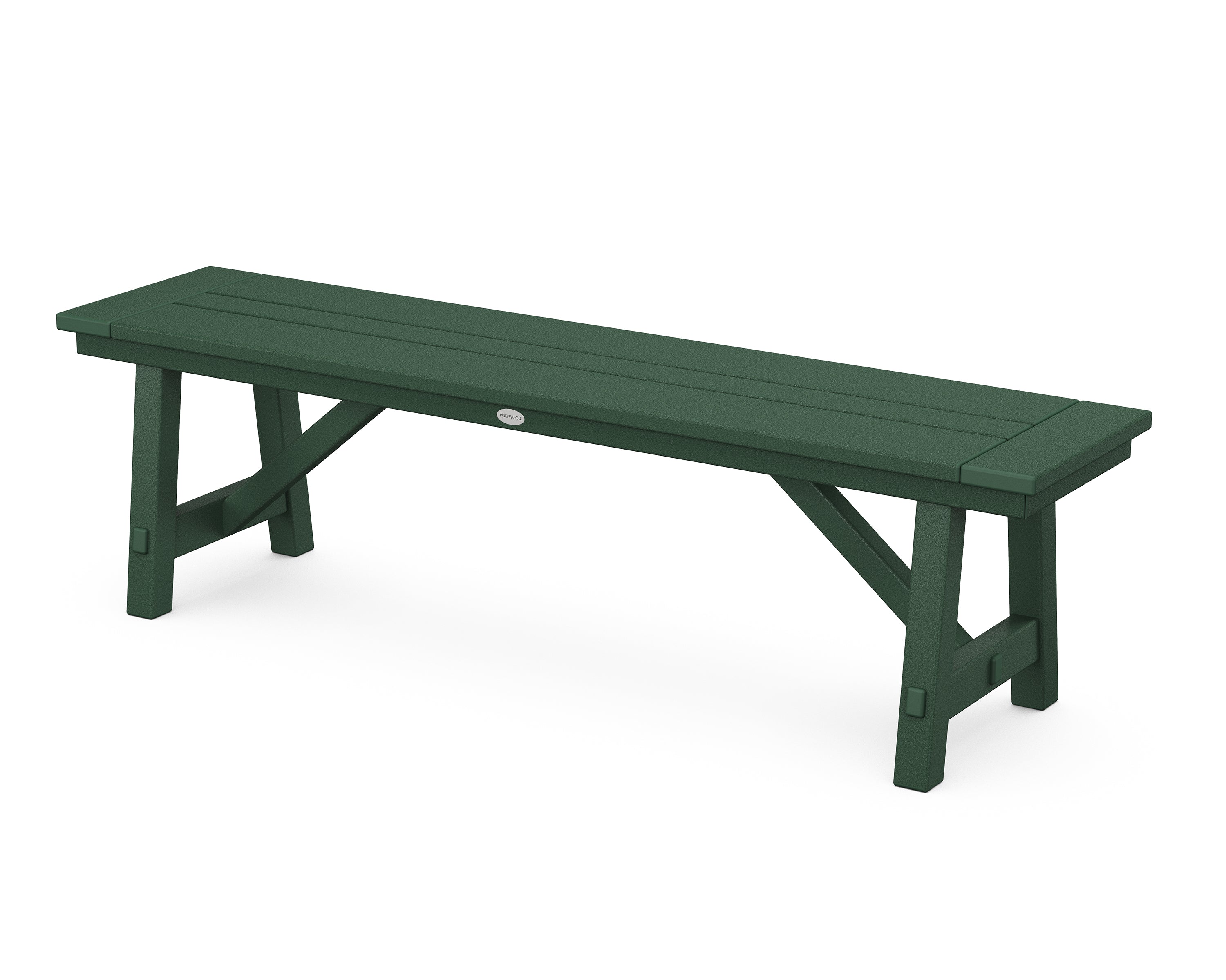 POLYWOOD® Rustic Farmhouse 60" Backless Bench in Green