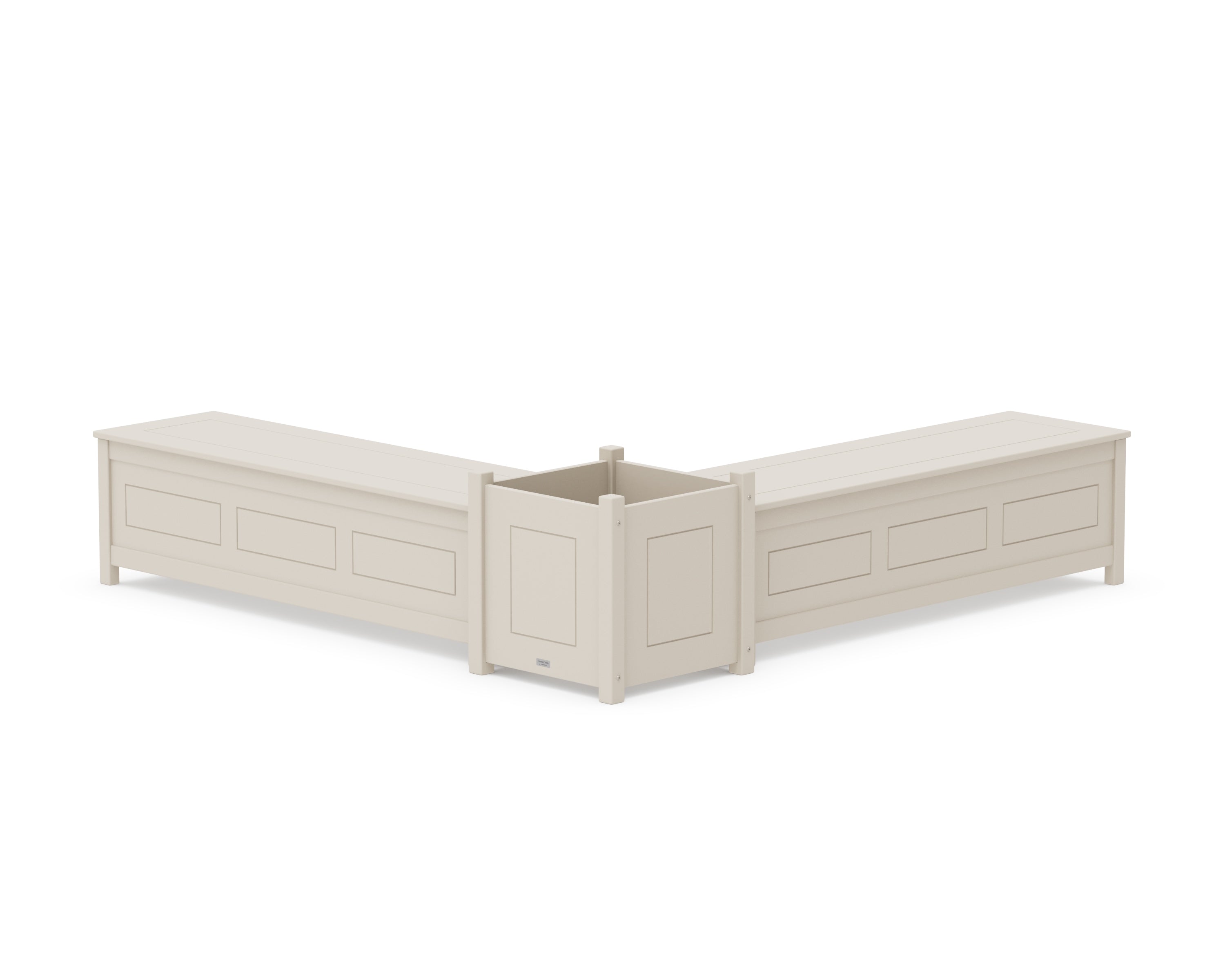 Country Living 60" Country Living L- Shaped Planter Storage Bench Set- Large in Sand