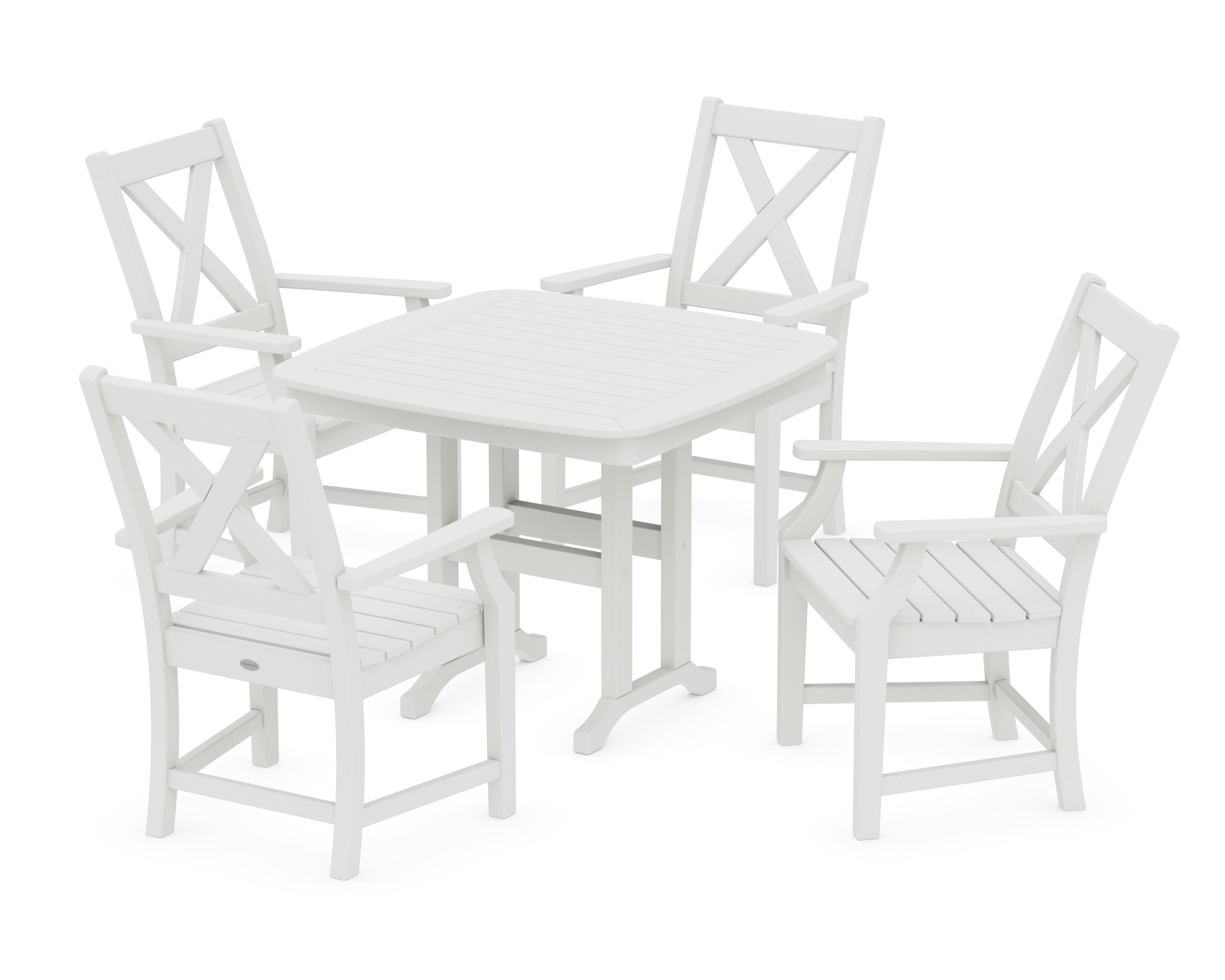 POLYWOOD Braxton 5-Piece Dining Set in Vintage White