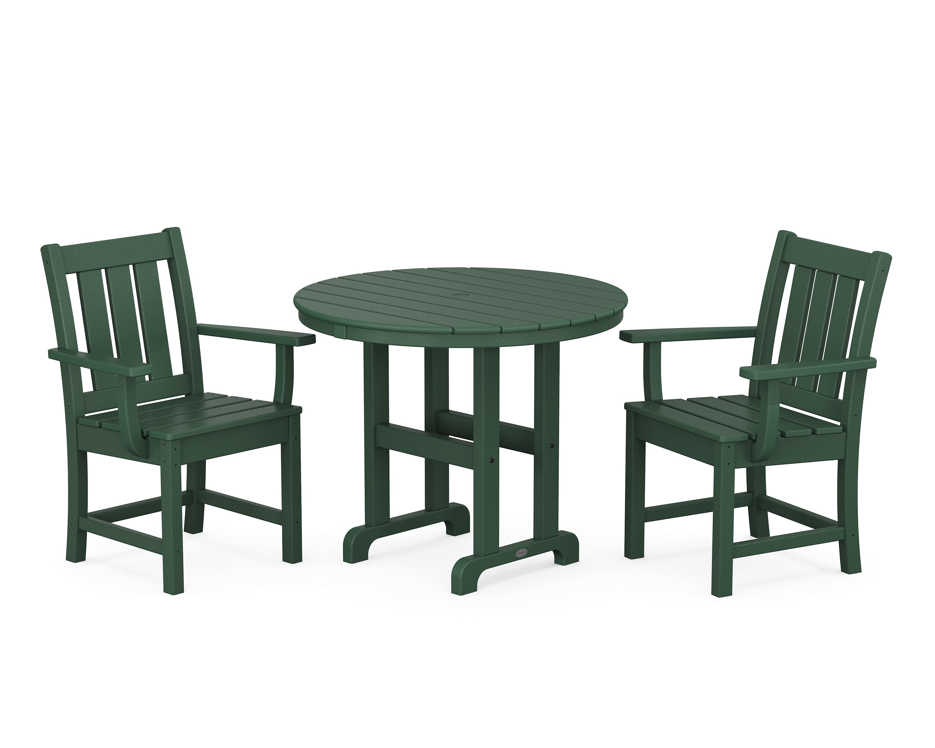 POLYWOOD® Oxford 3-Piece Farmhouse Dining Set in Green