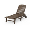 POLYWOOD Nautical Chaise with Wheels in Kona