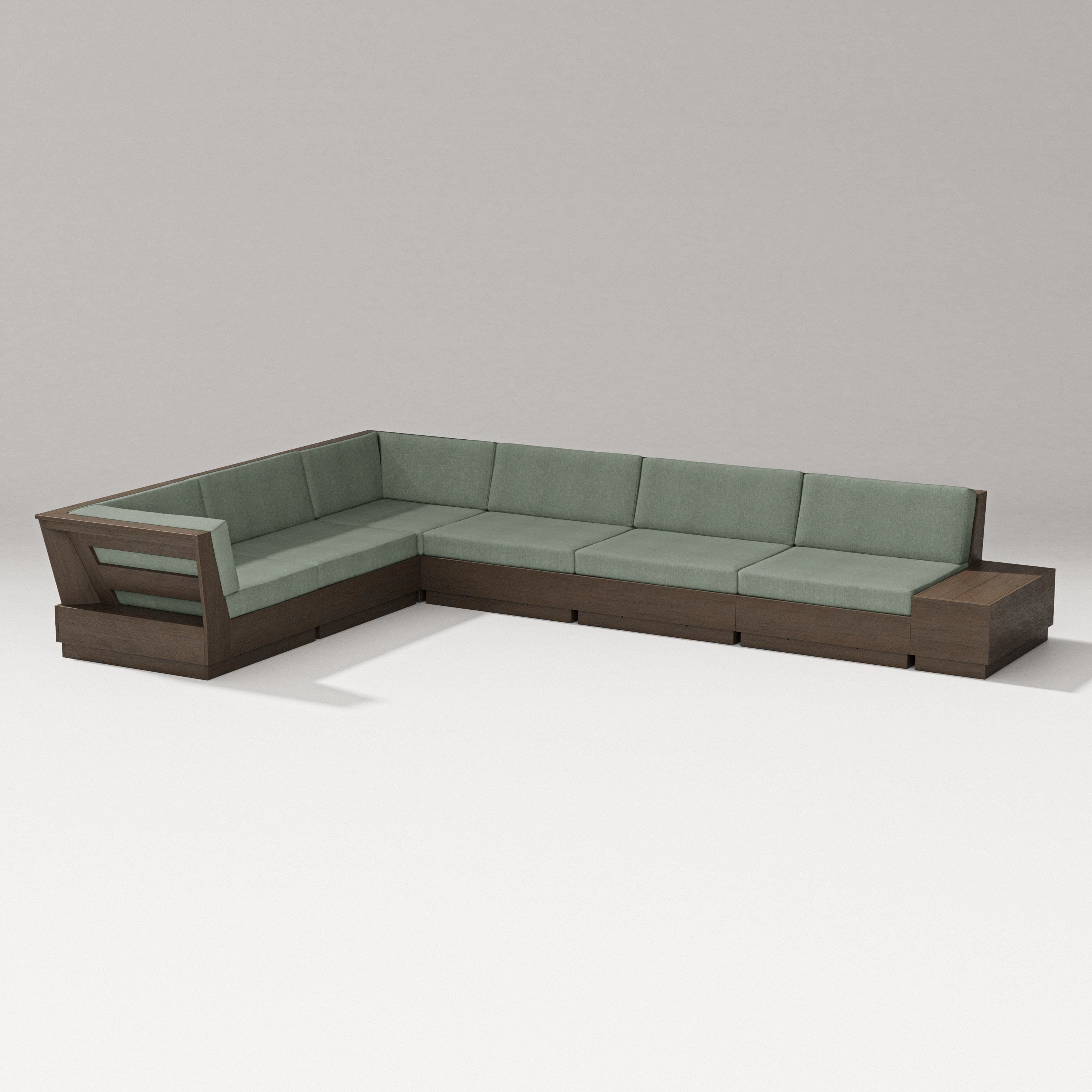 PW Designer Series Elevate 7-Piece Corner Sectional in Kona / Cast Sage