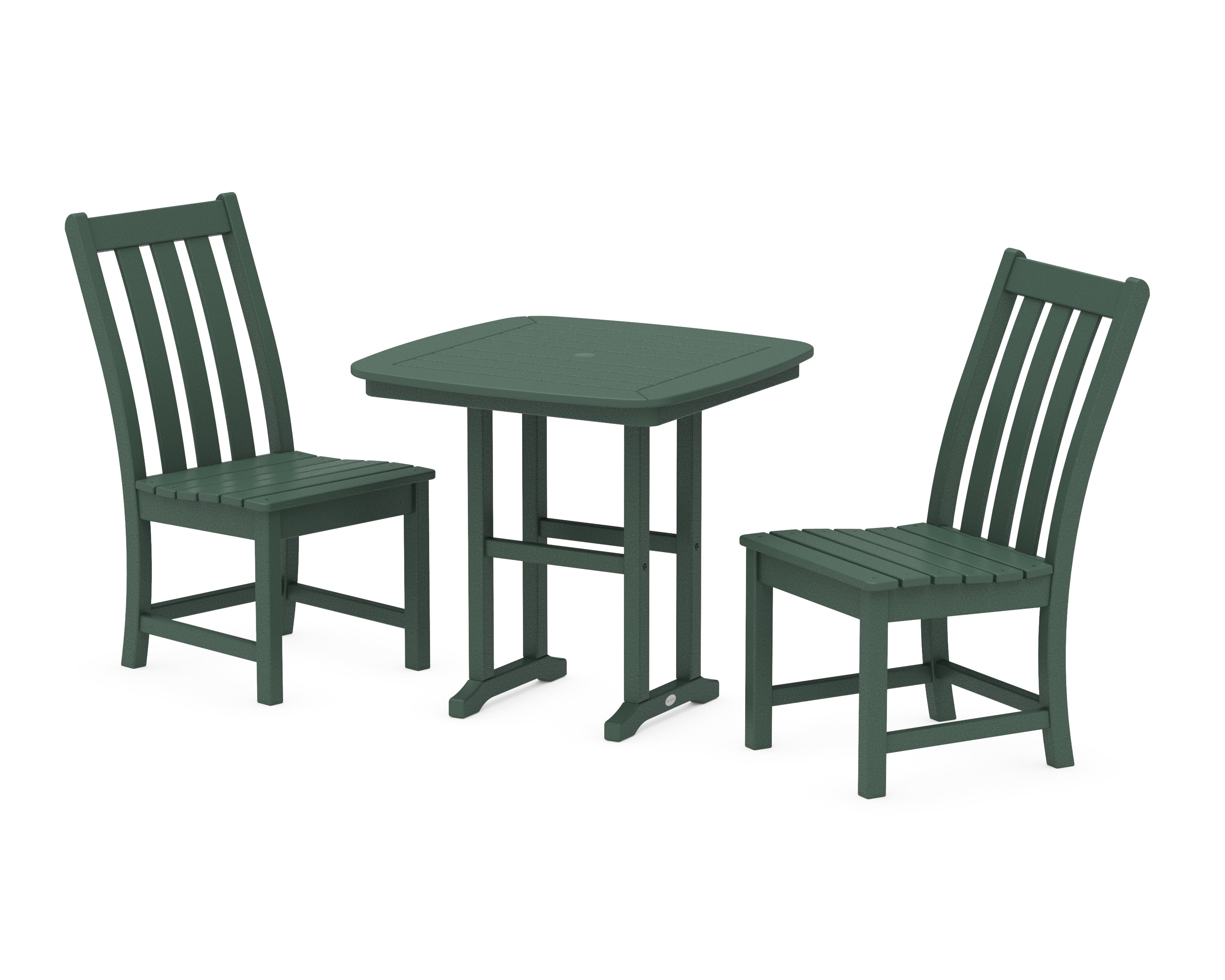 POLYWOOD Vineyard Side Chair 3-Piece Dining Set in Green