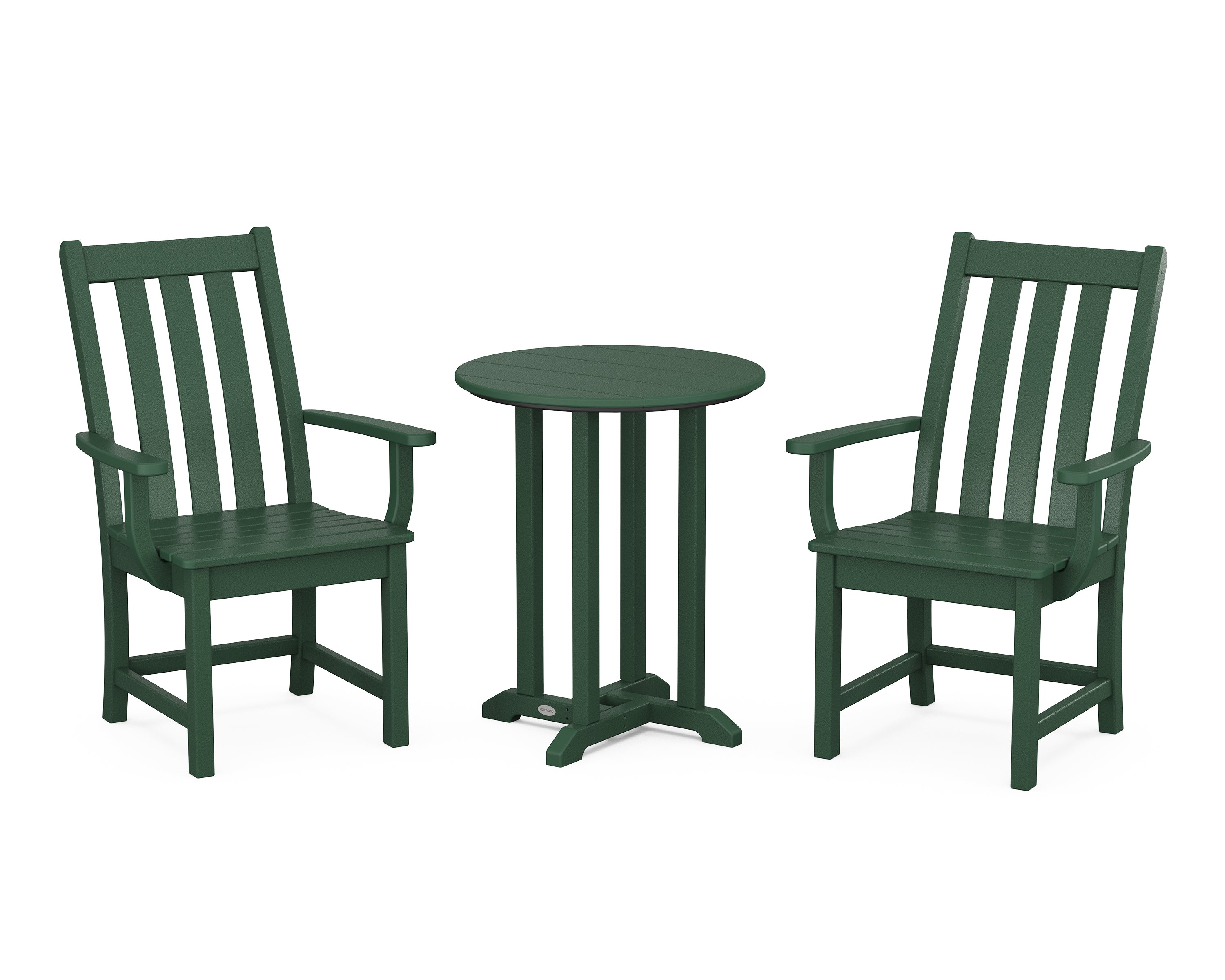 POLYWOOD Vineyard 3-Piece Round Bistro Dining Set in Green