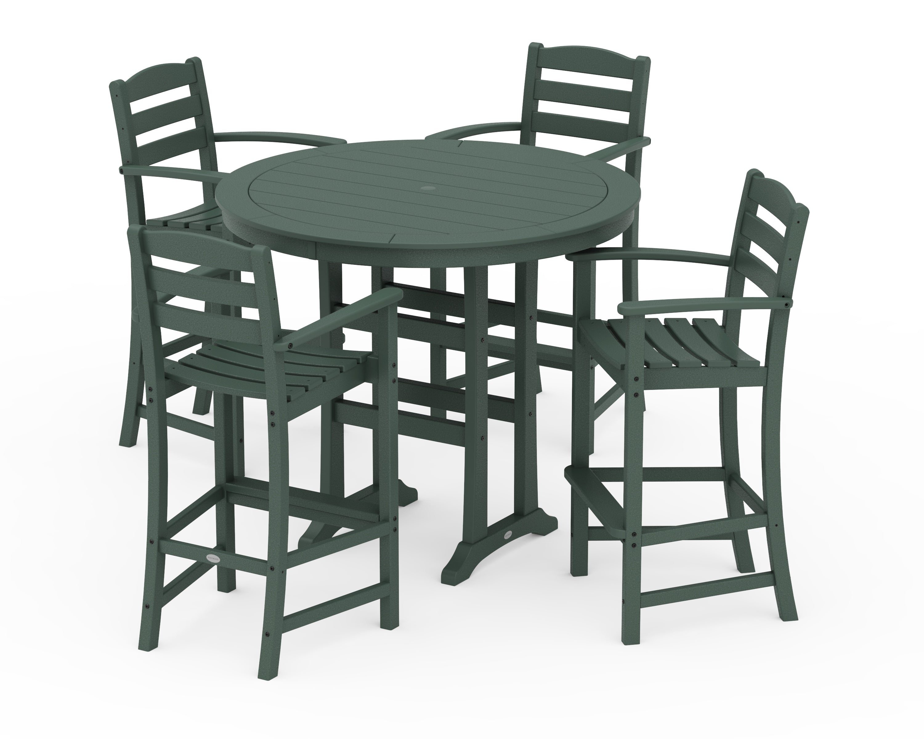 POLYWOOD La Casa Café 5-Piece Bar Dining Set in Green