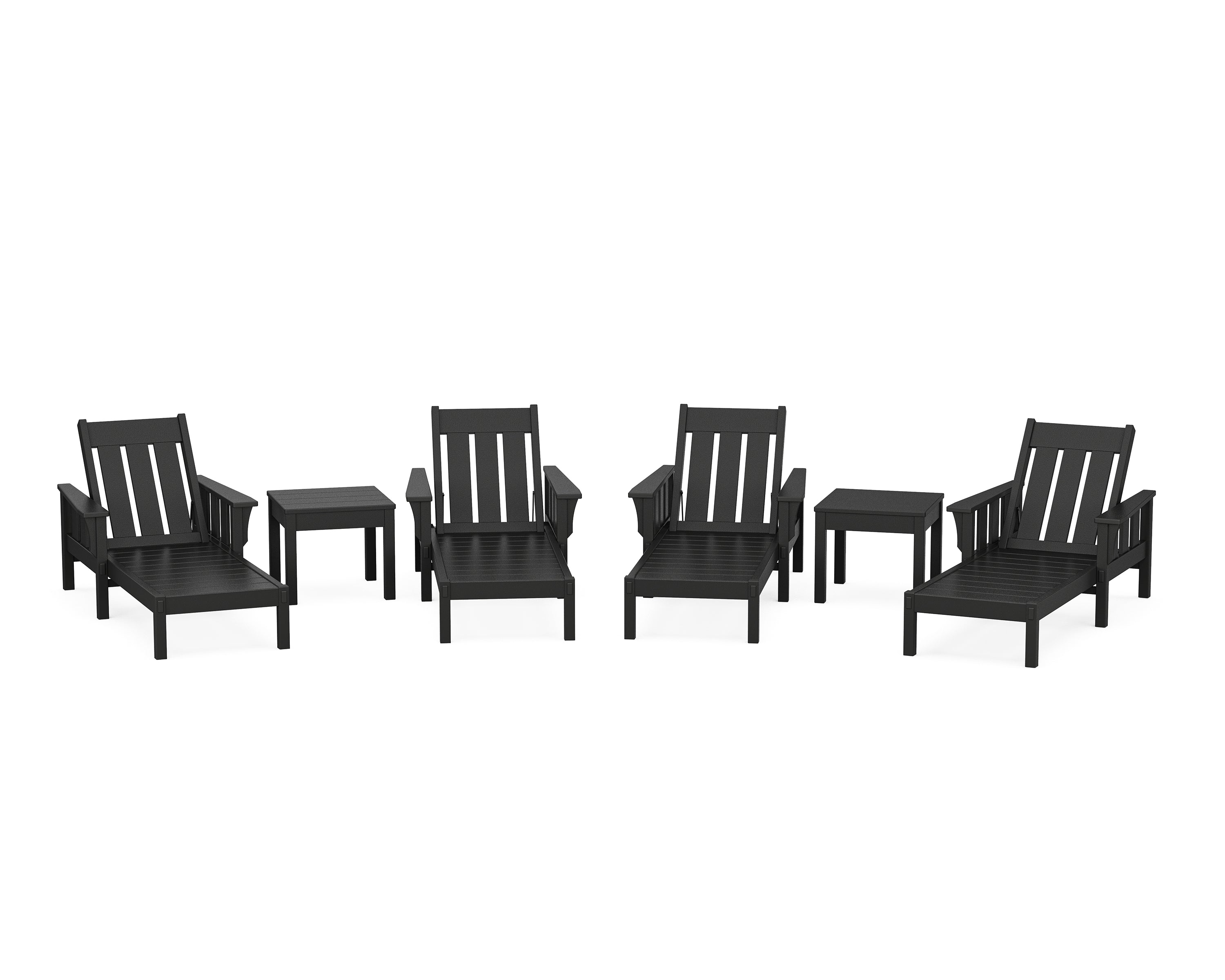 Martha Stewart by POLYWOOD Acadia 6-Piece Chaise Set in Black